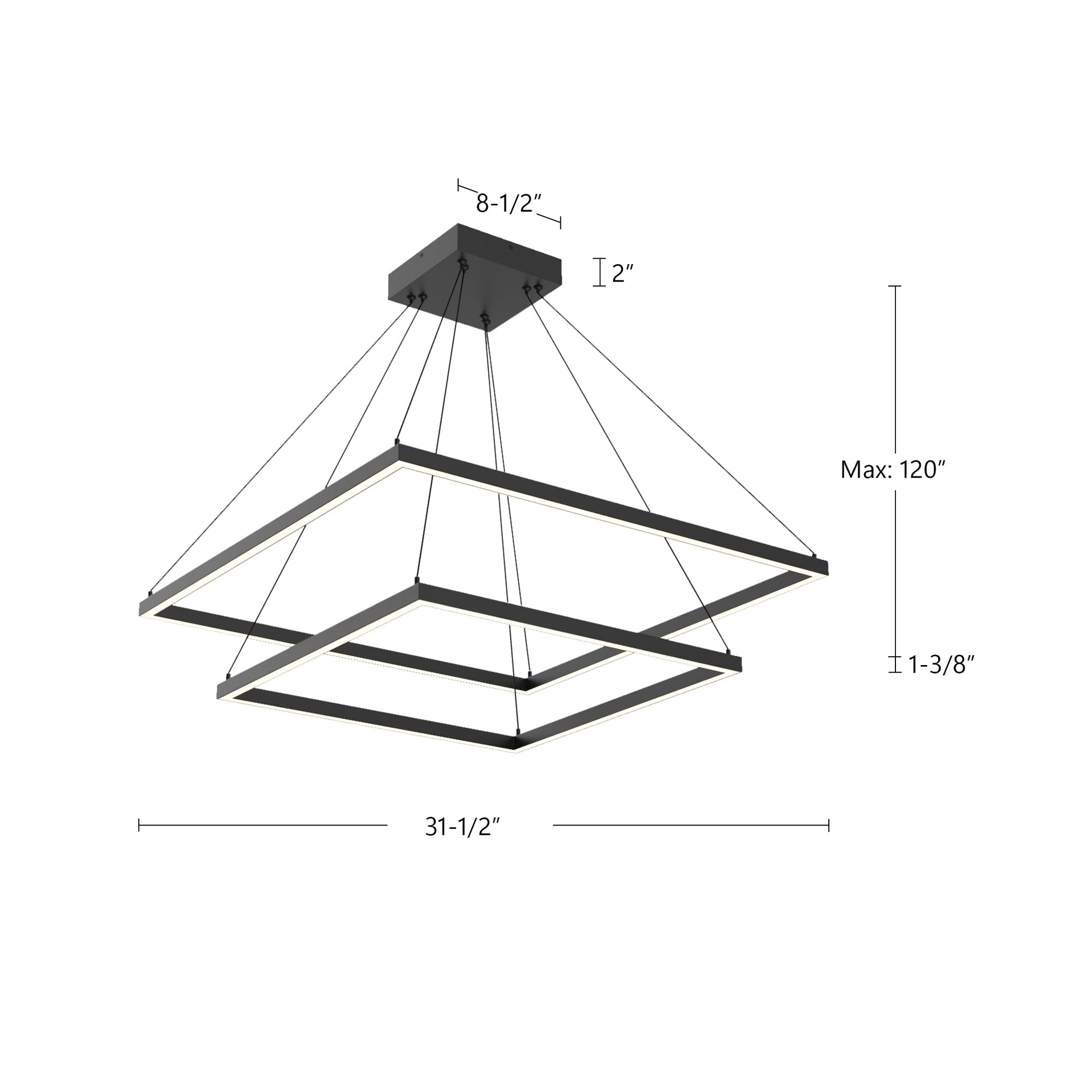 Piazza 32-in 2 Tier Aluminum Chandelier