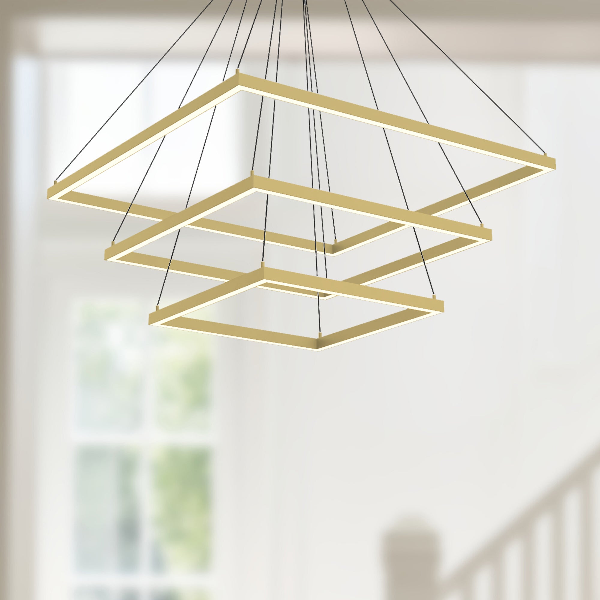 Piazza 32-in 3 Tier Aluminum Chandelier