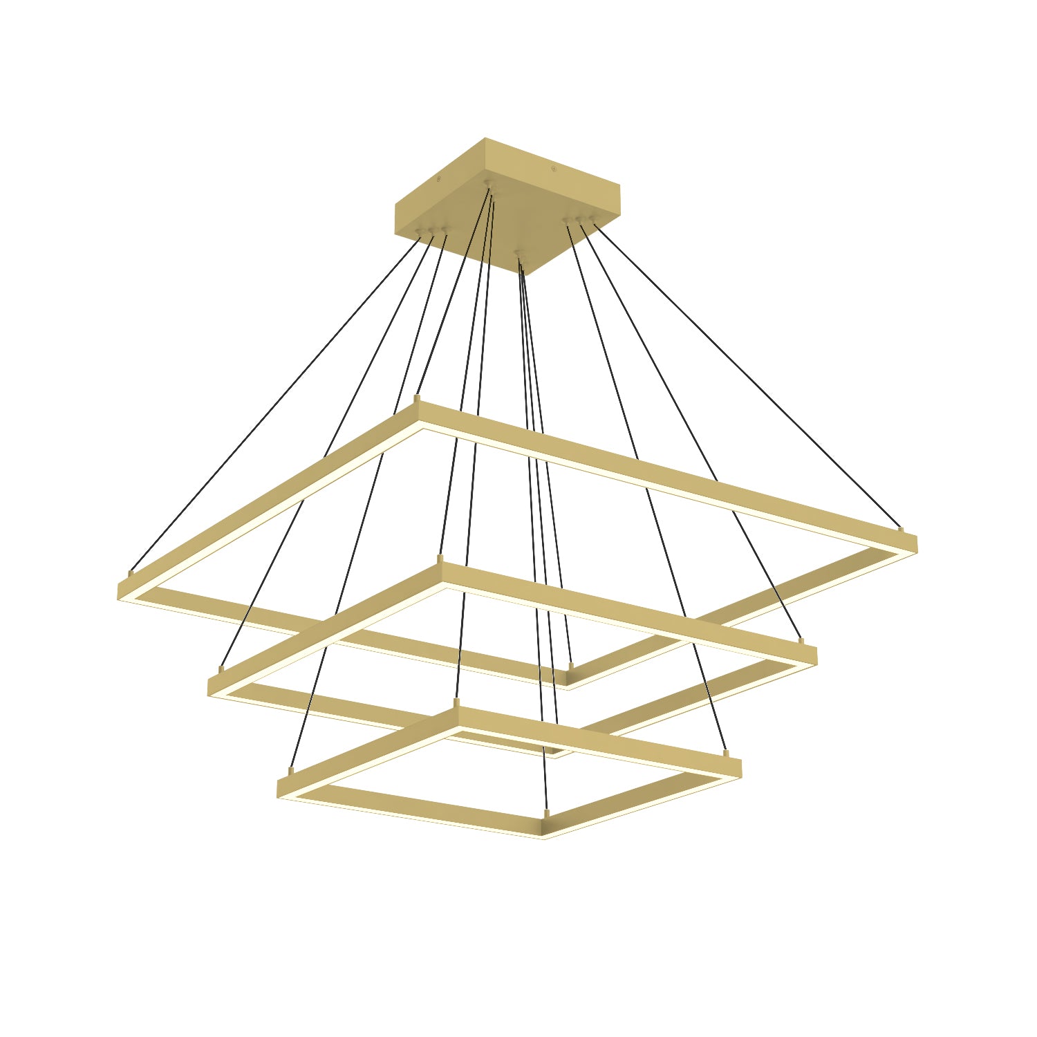 Piazza 32-in 3 Tier Aluminum Chandelier