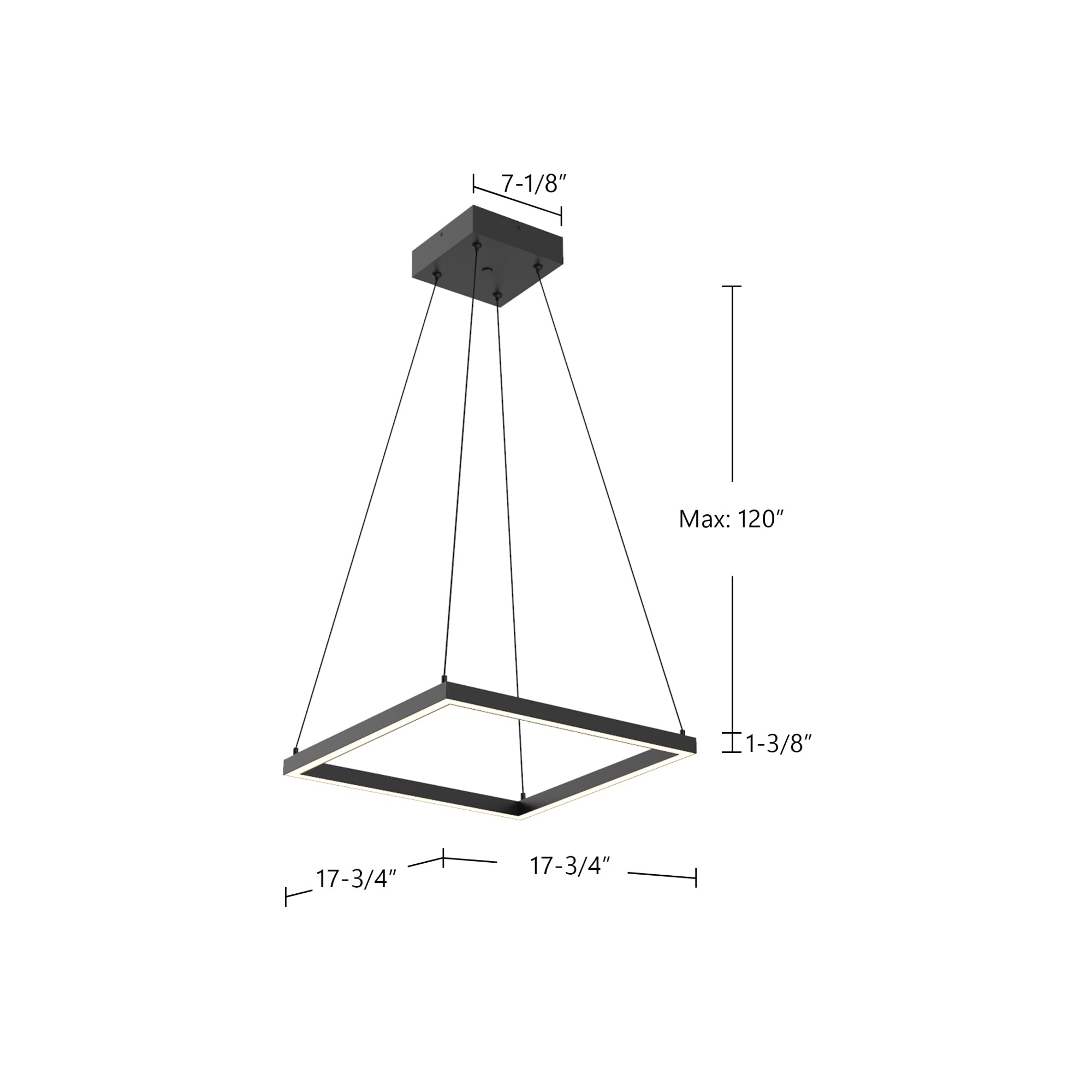 Piazza 18-in Mini Square LED Ring Pendant