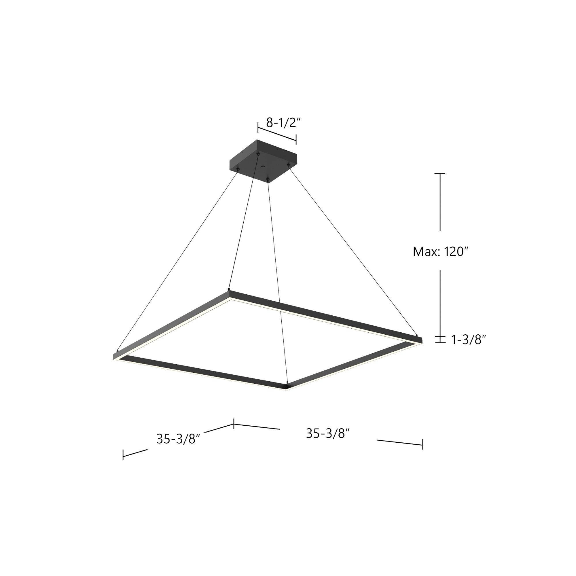 Piazza 36-in Square LED Ring Pendant
