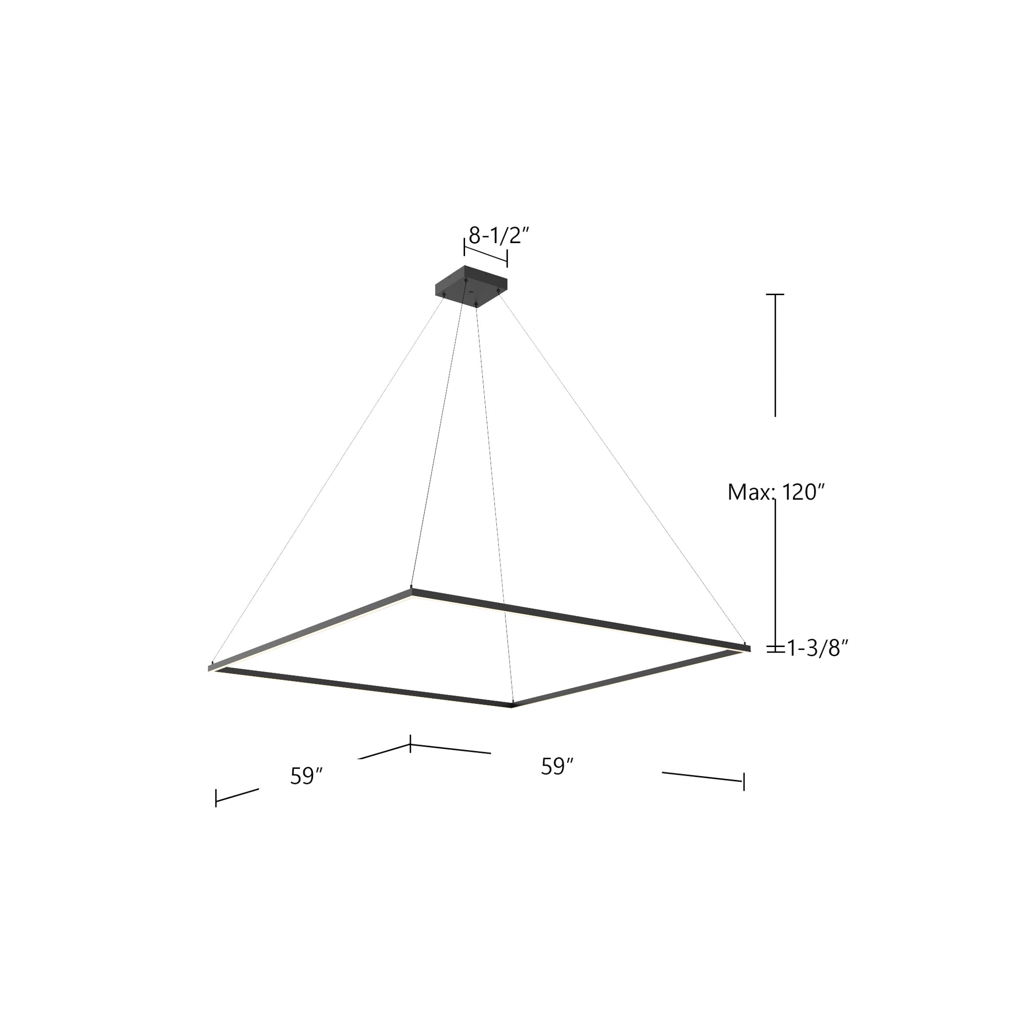 Piazza 60-in Oversized Square LED Ring Pendant
