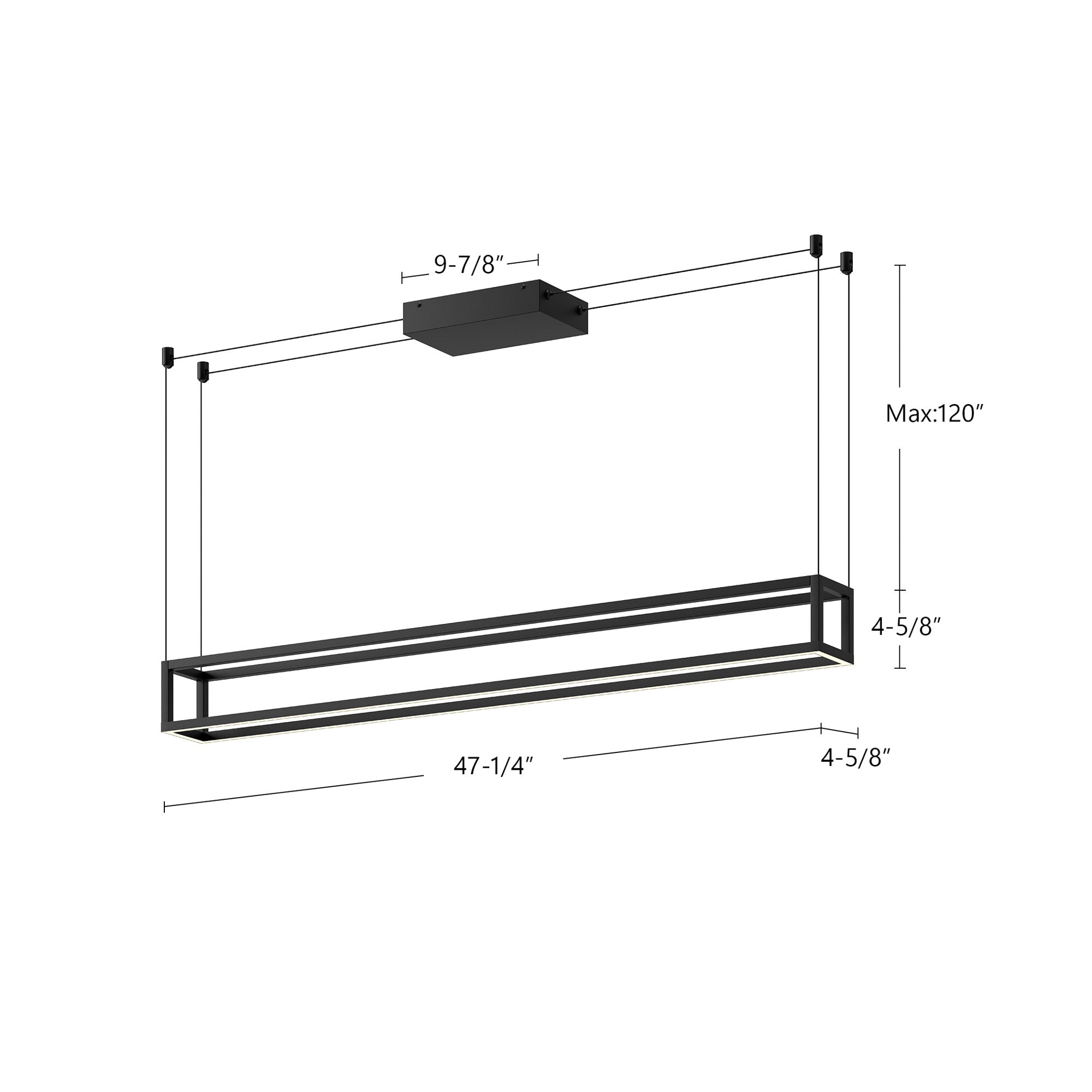 Plaza 48-in Aluminum Linear Pendant
