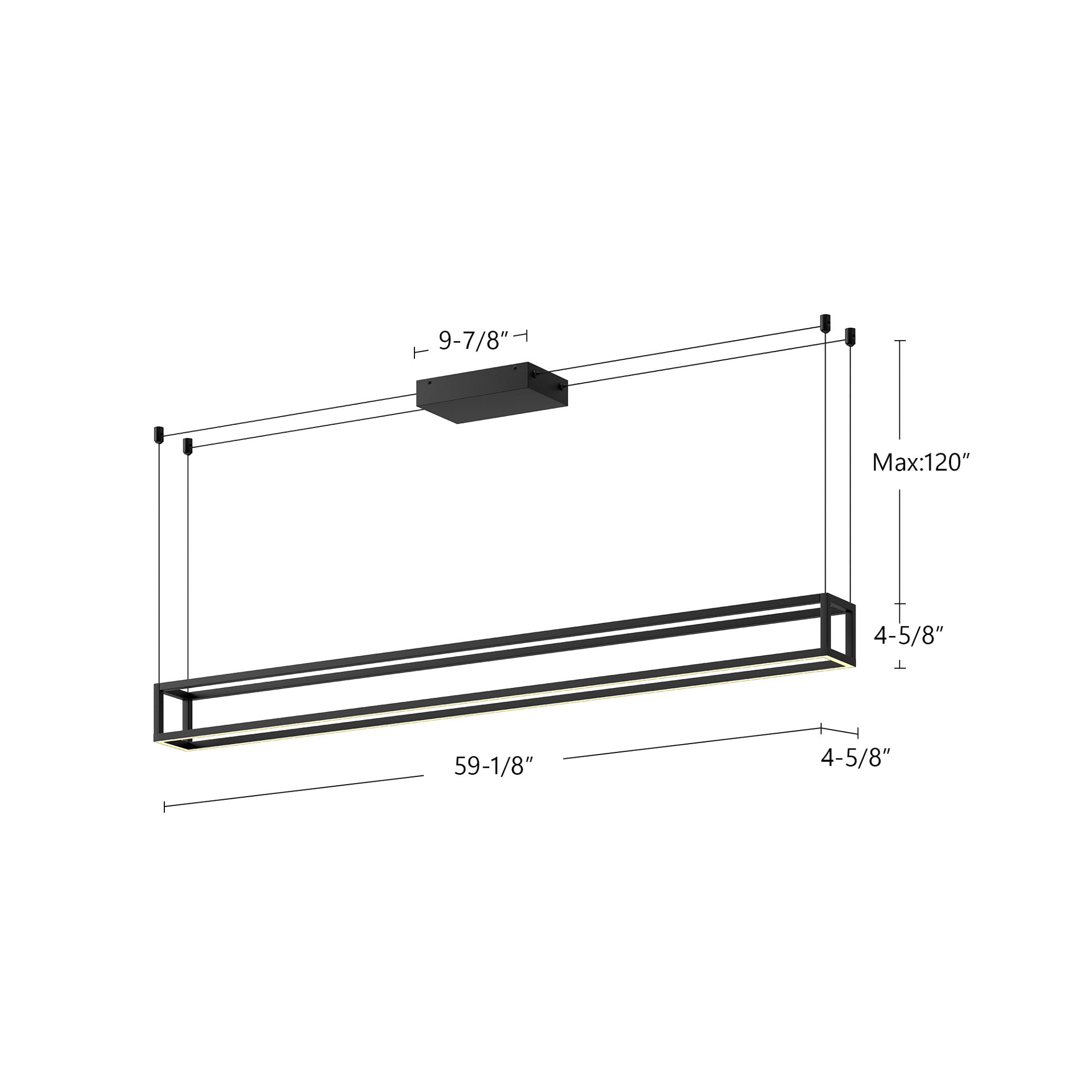 Plaza 60-in Aluminum Linear Pendant