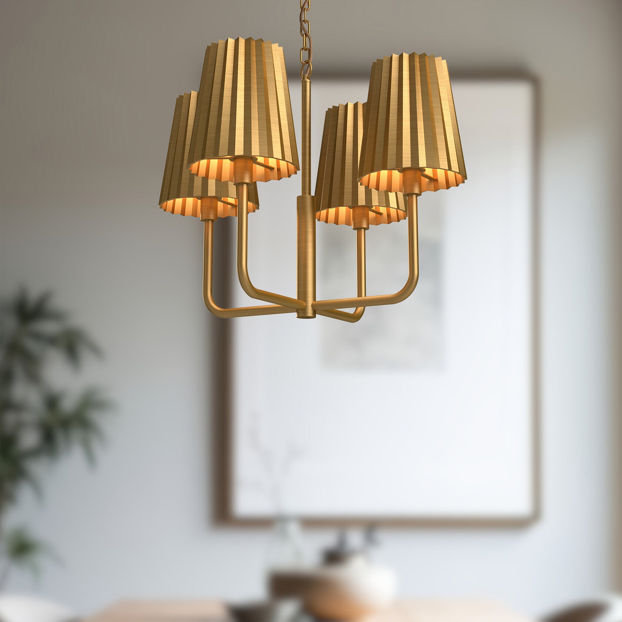 Plisse 23-in Steel Chandelier