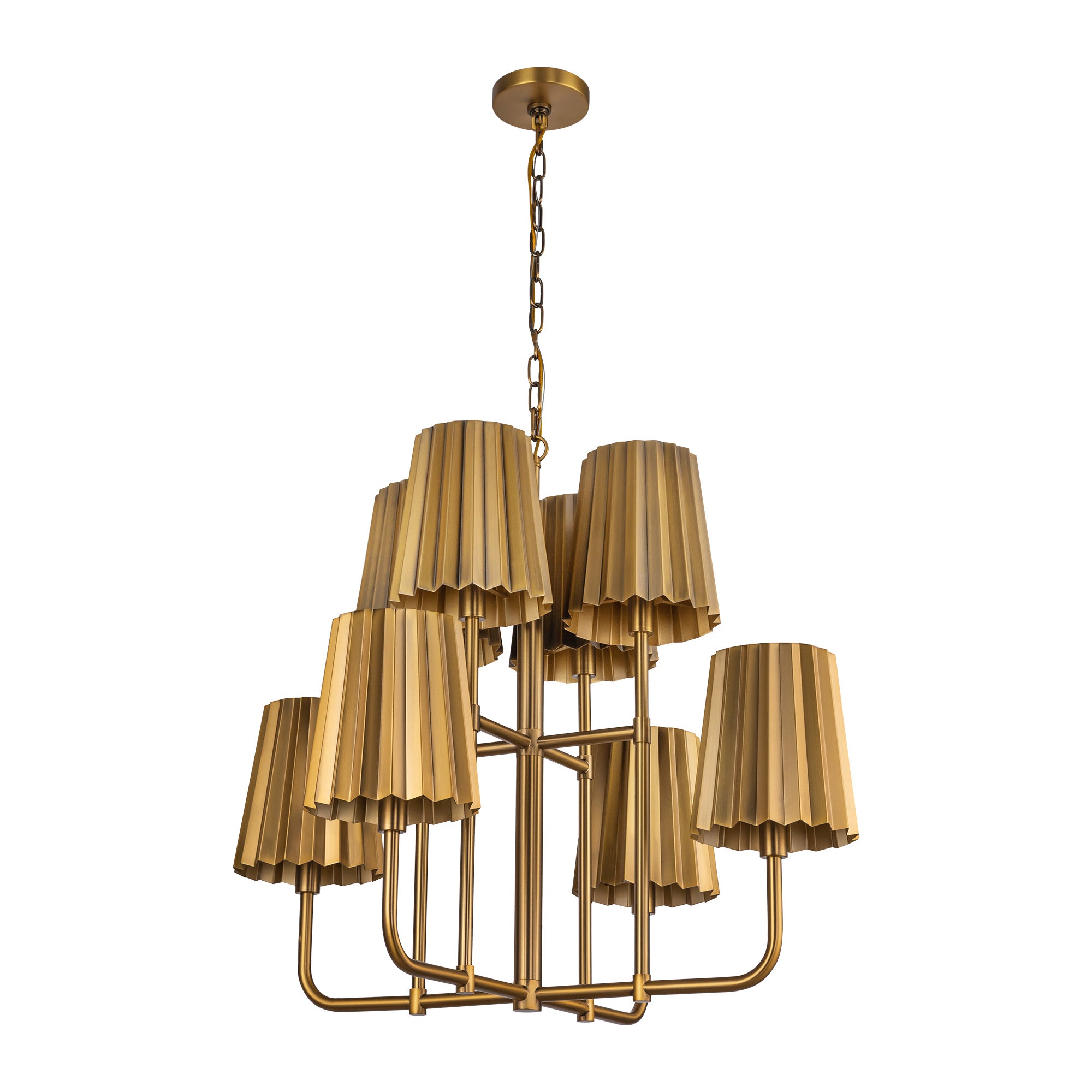 Plisse 30-in Steel Chandelier