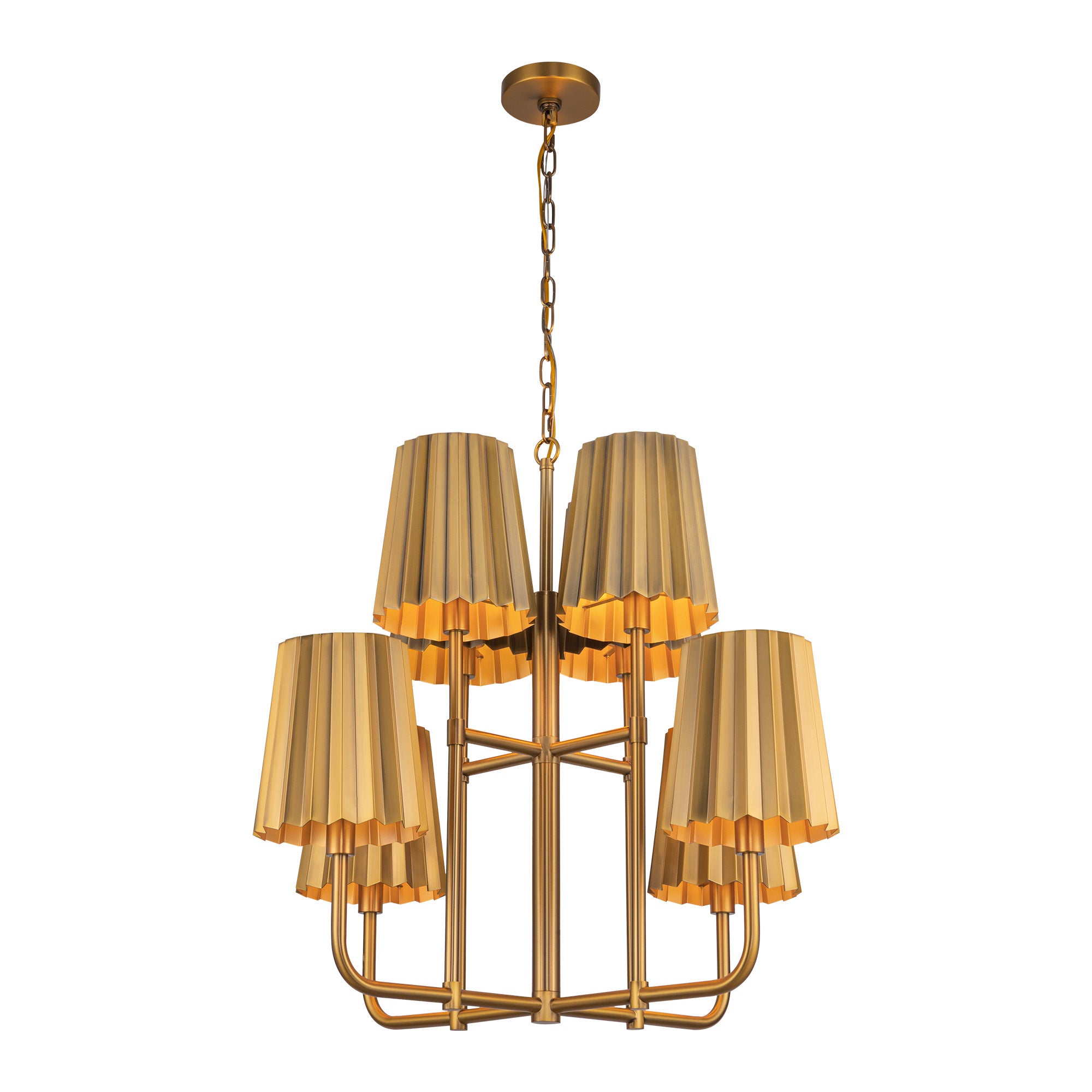 Plisse 30-in Steel Chandelier