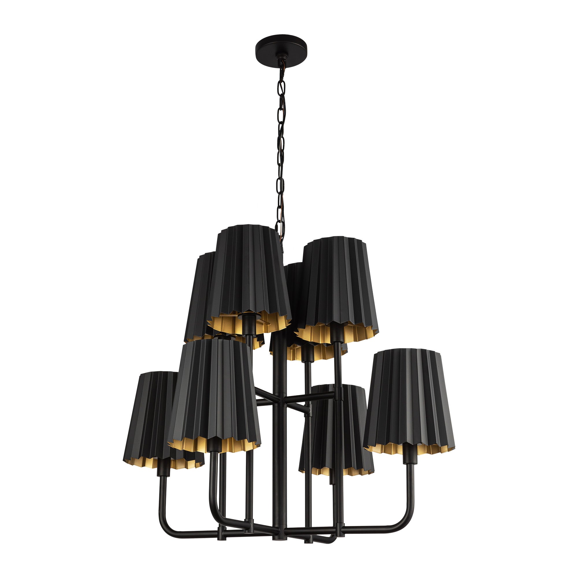 Plisse 30-in Steel Chandelier