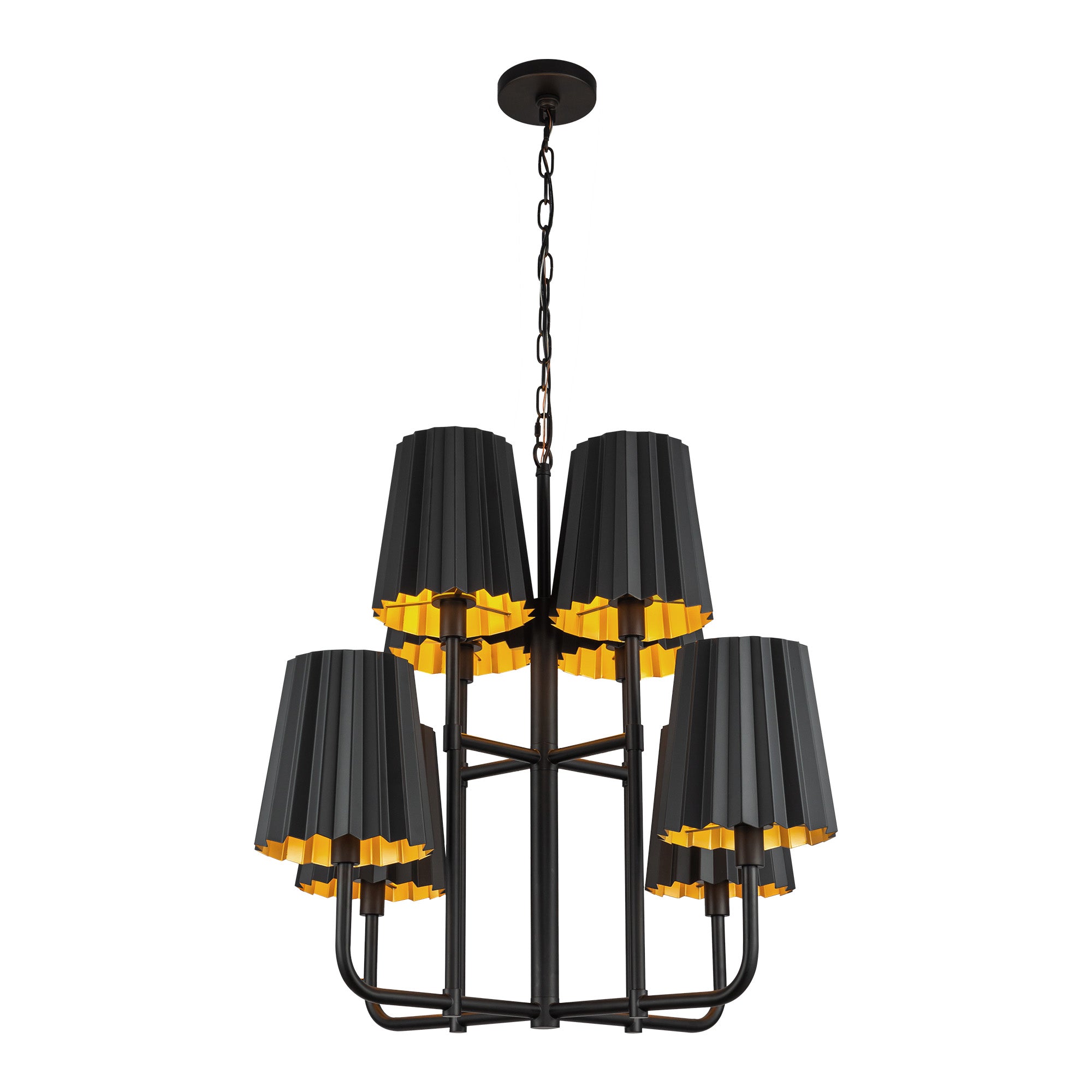 Plisse 30-in Steel Chandelier