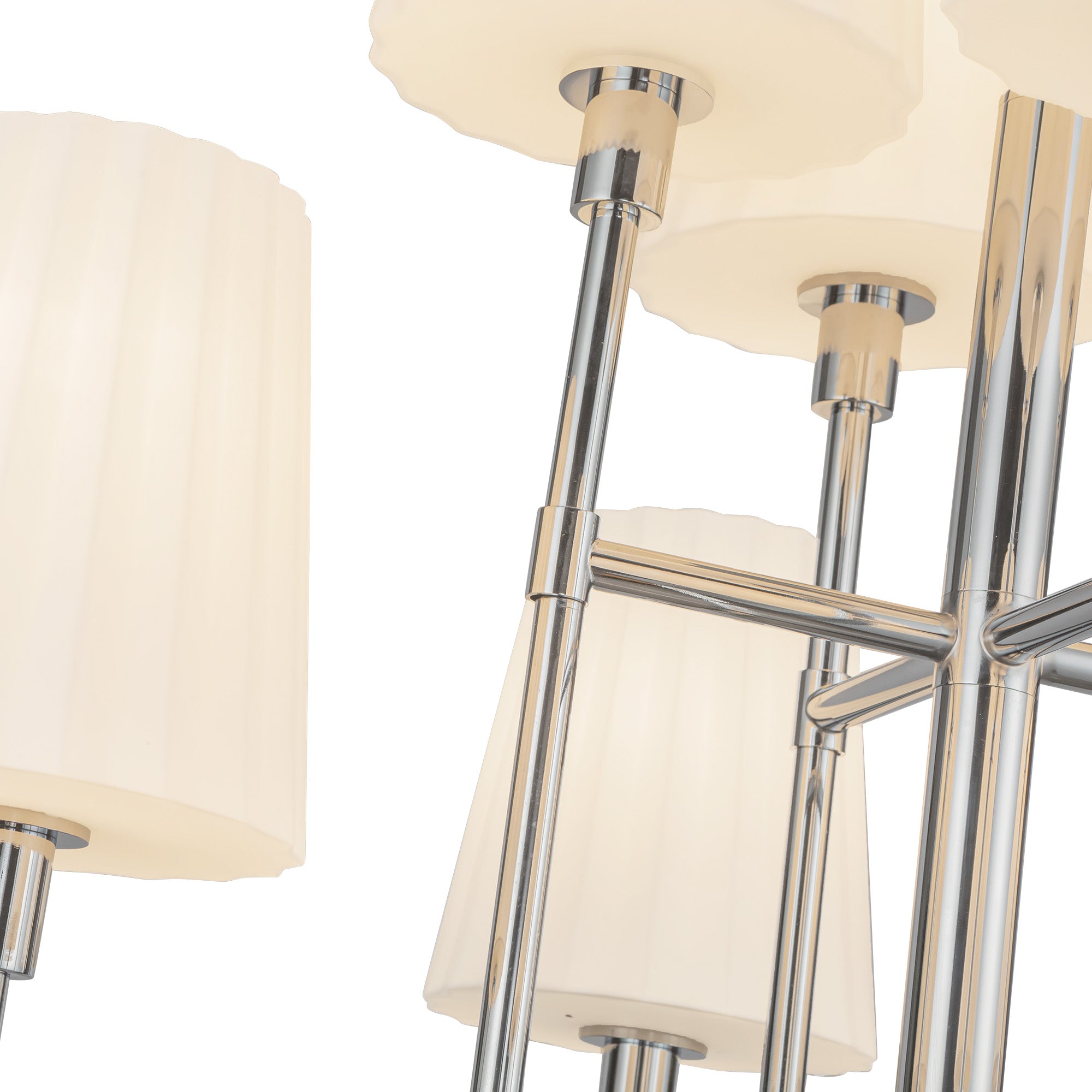 Plisse 30-in 8 lights Steel Chandelier