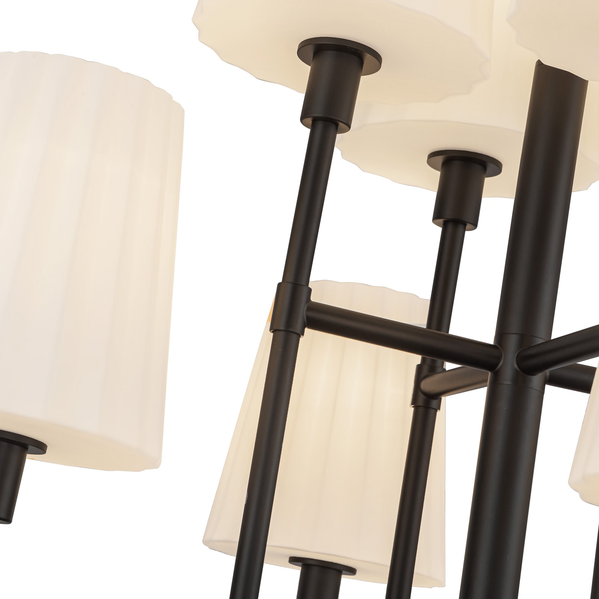 Plisse 30-in 8 lights Steel Chandelier