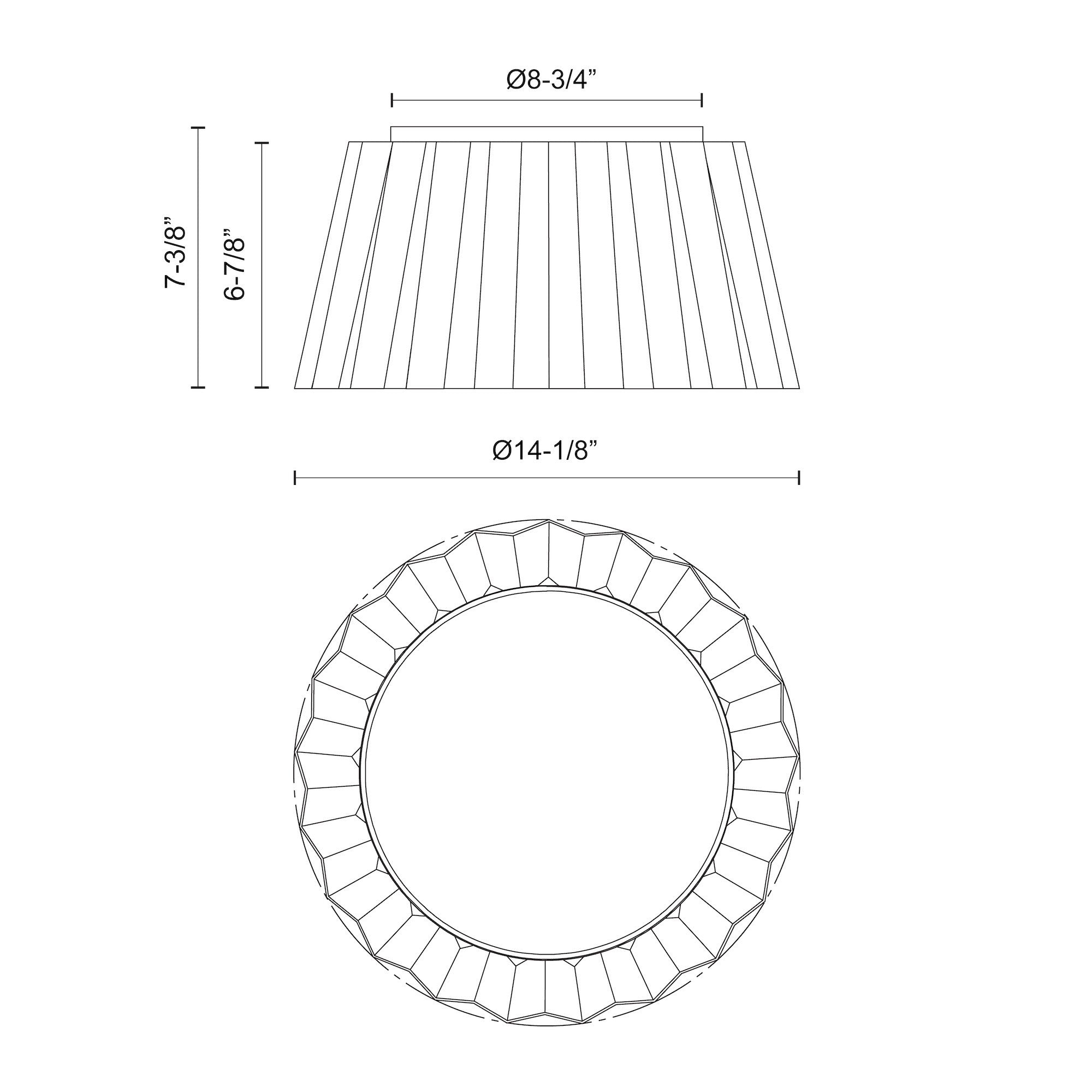Plisse 14-in Steel Flush Mount