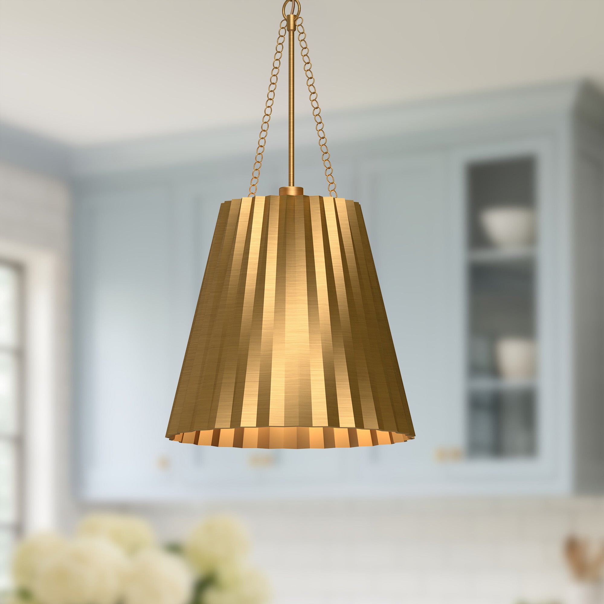 Plisse 16-in Steel Pendant