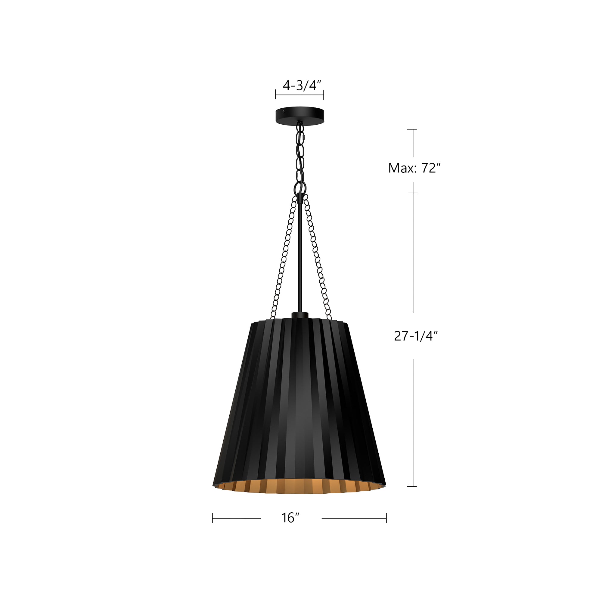 Plisse 16-in Steel Pendant