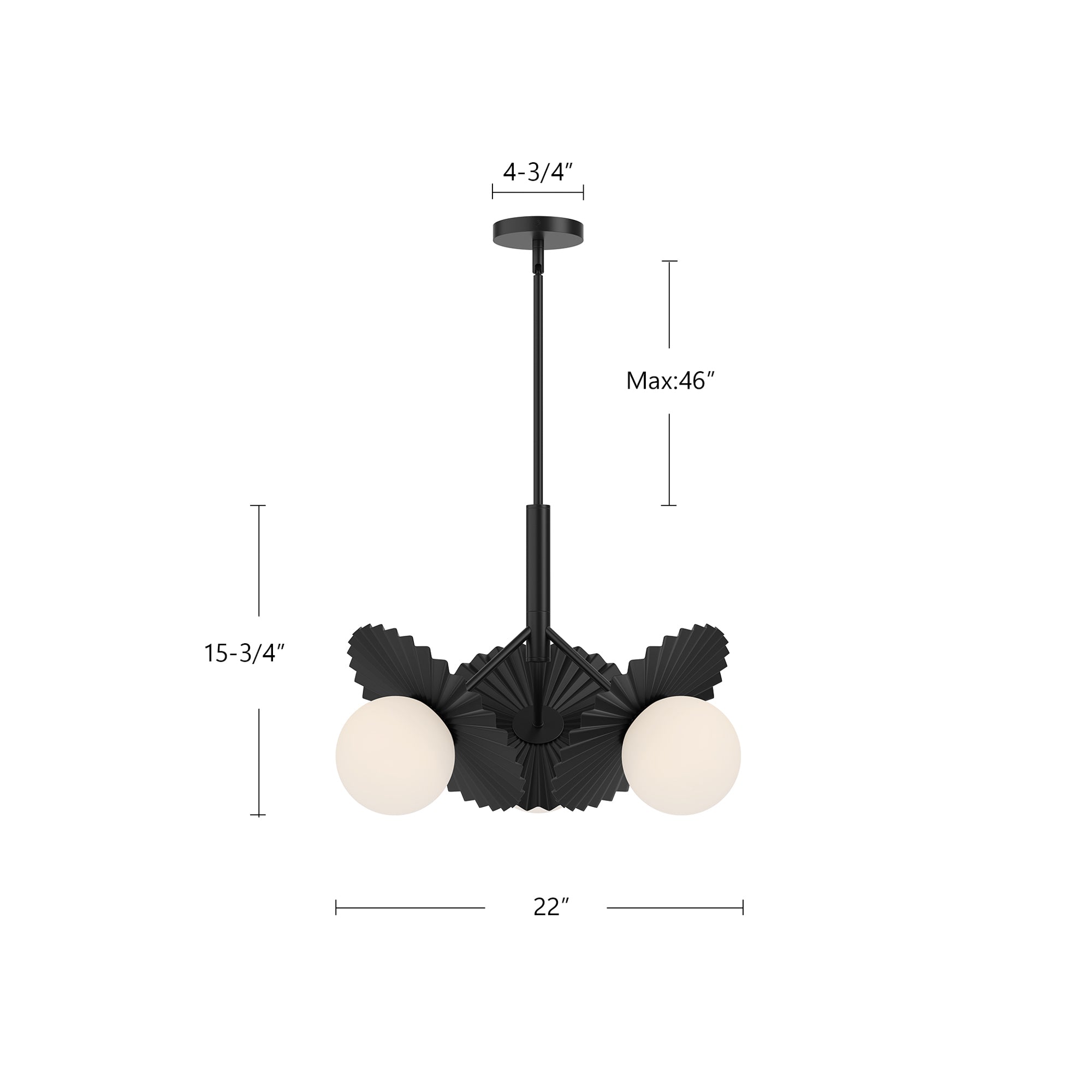 Plume 21-in Steel Chandelier