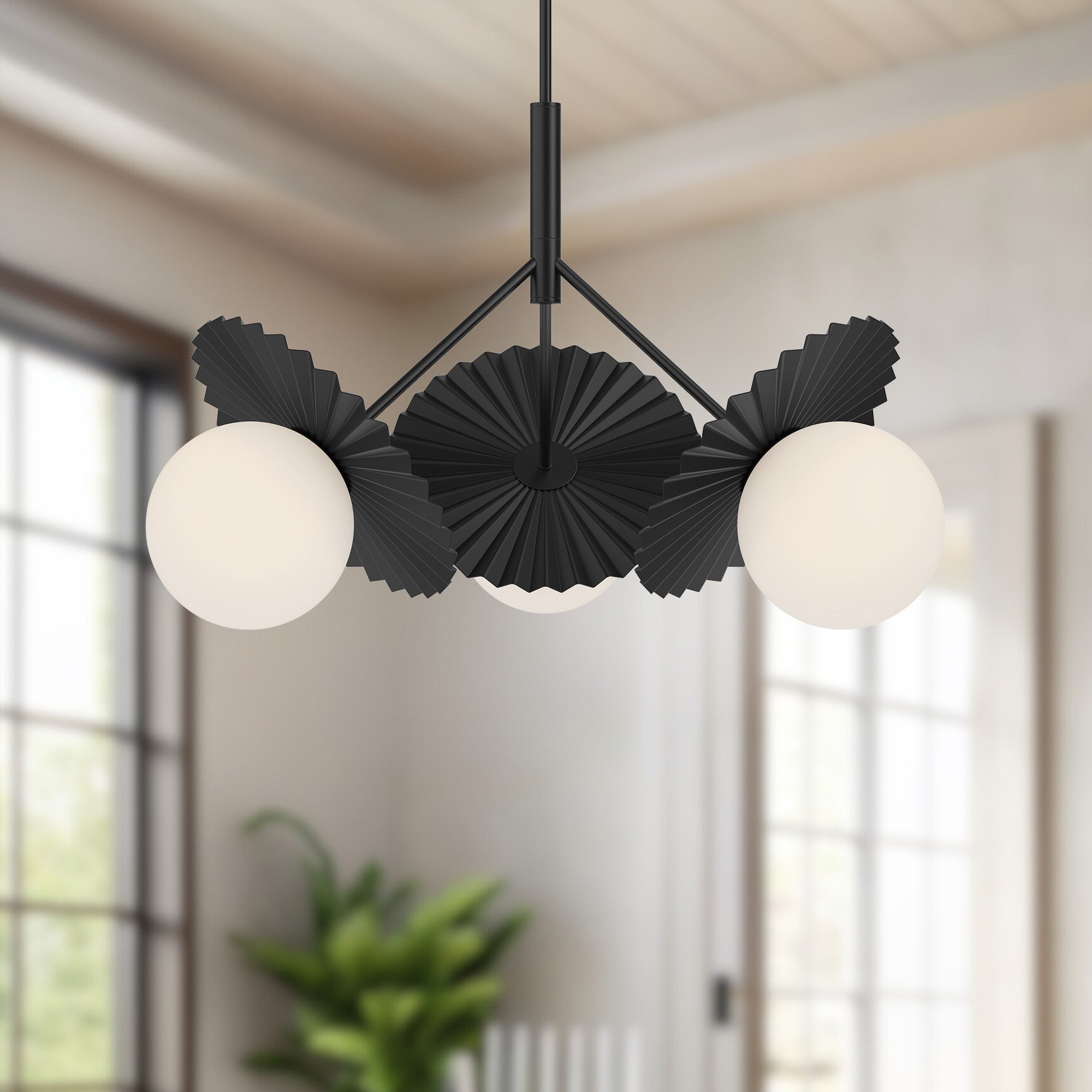 Plume 34-in Steel Chandelier