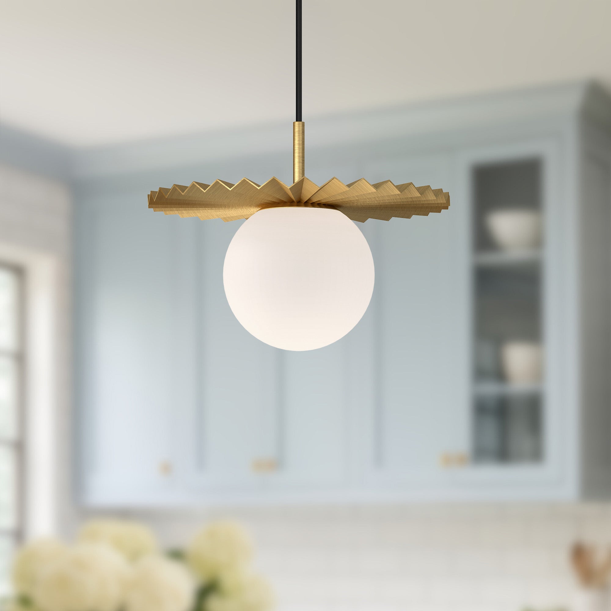 Plume 12-in Steel Pendant