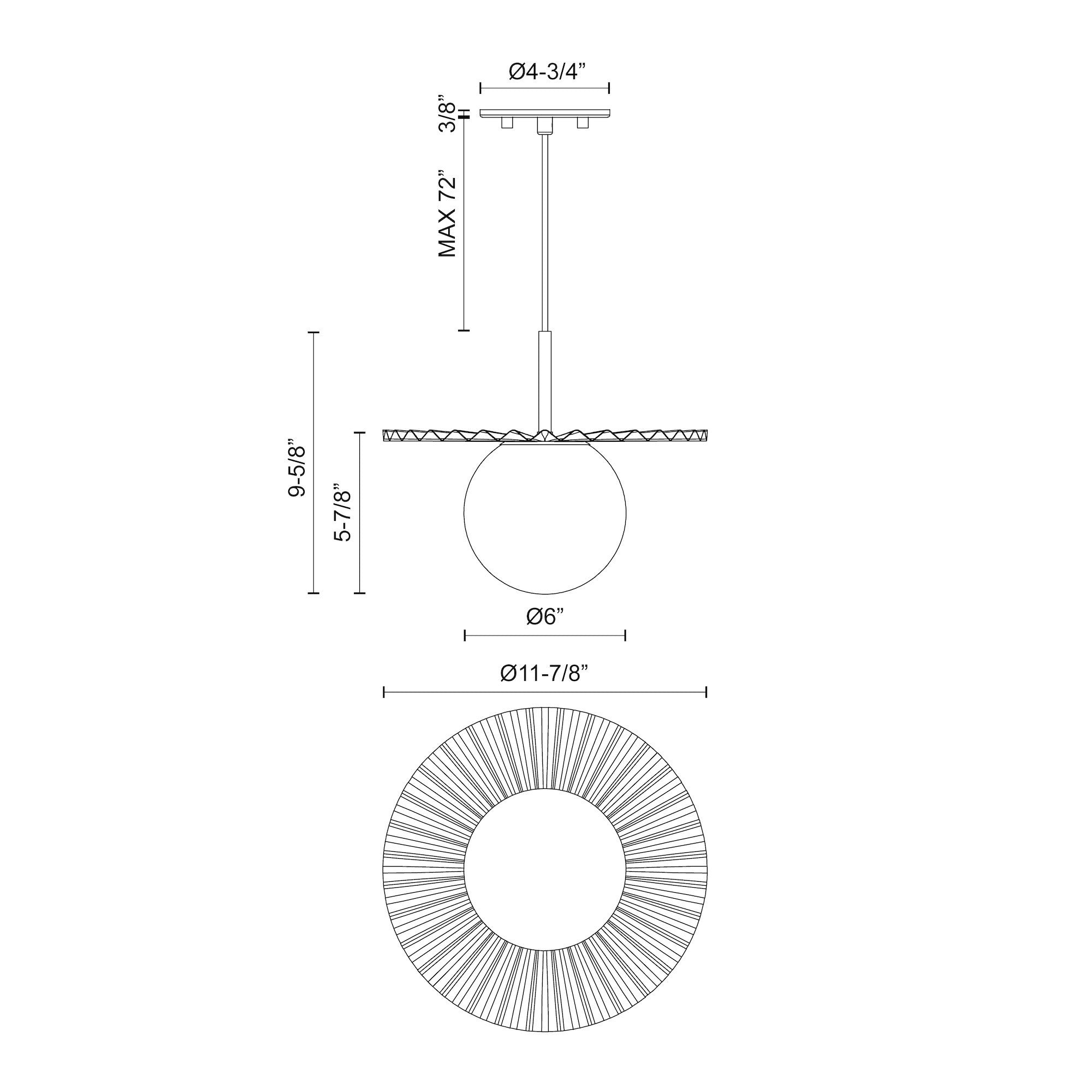 Plume 12-in Steel Pendant