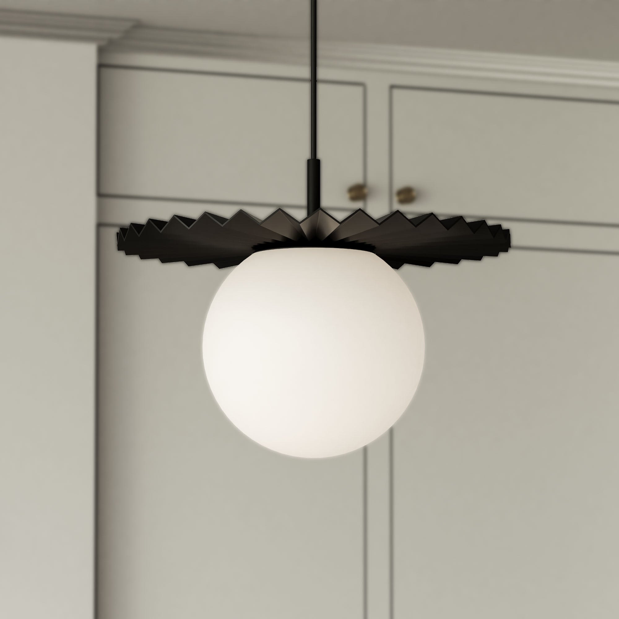 Plume 14-in Steel Pendant