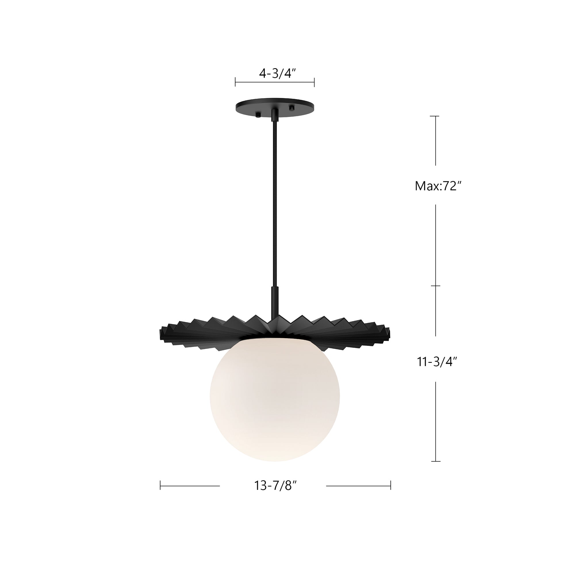 Plume 14-in Steel Pendant