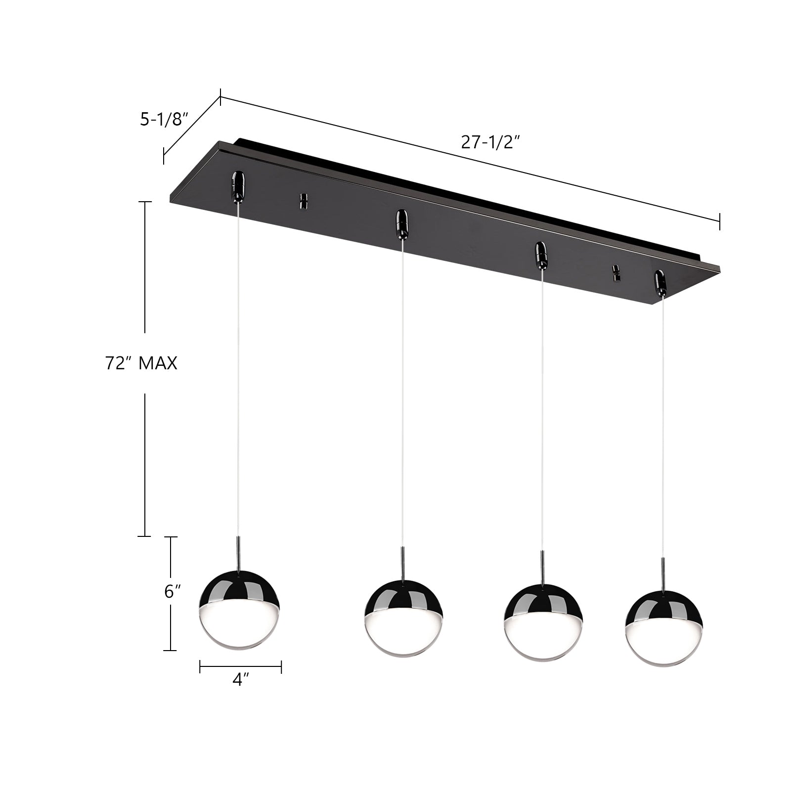 Pluto 25-in Steel Multi Pendant