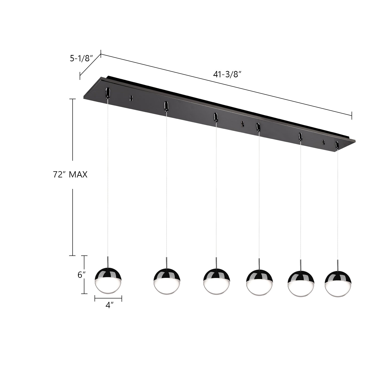 Pluto 42-in Steel Multi Pendant