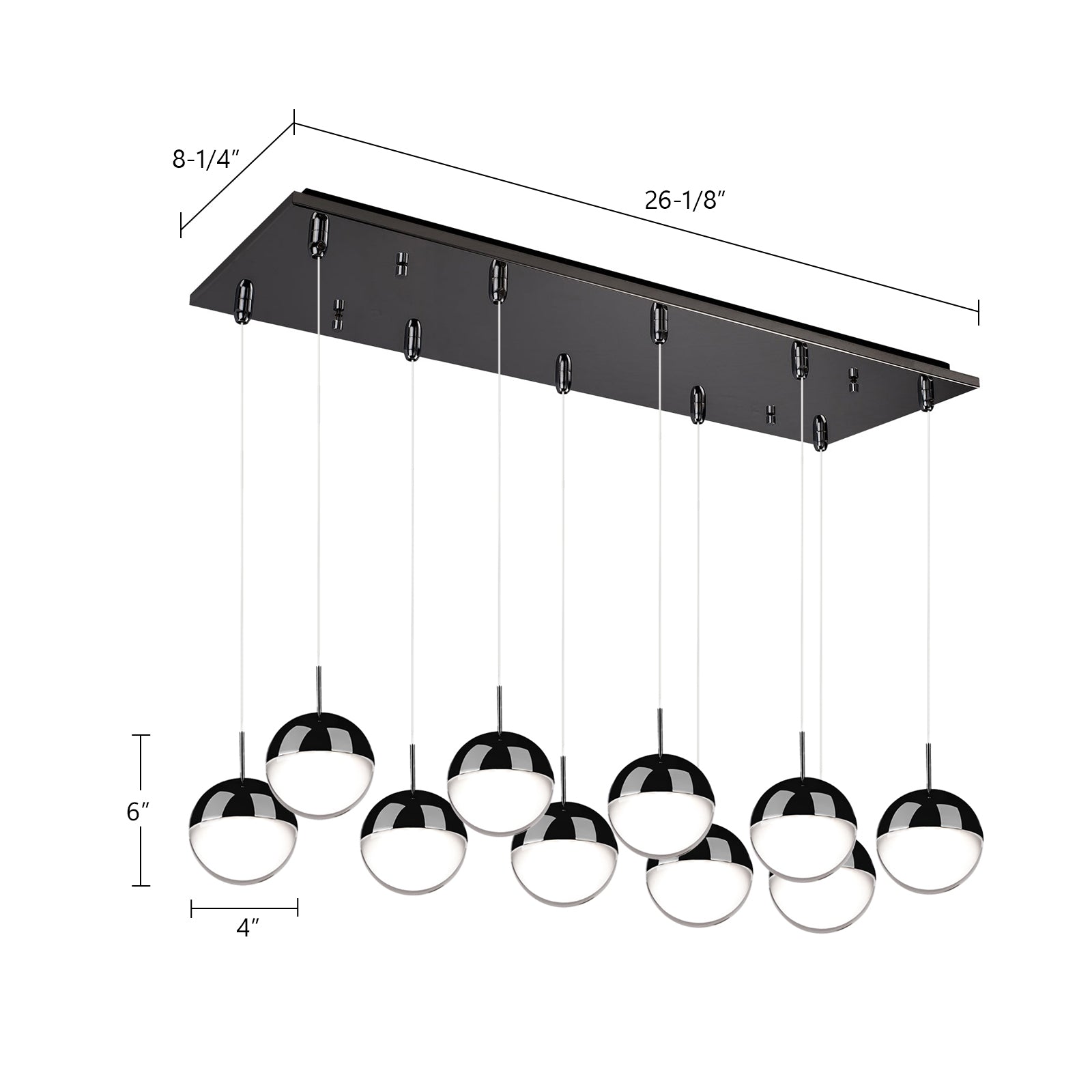 Pluto 27-in Steel Multi Pendant