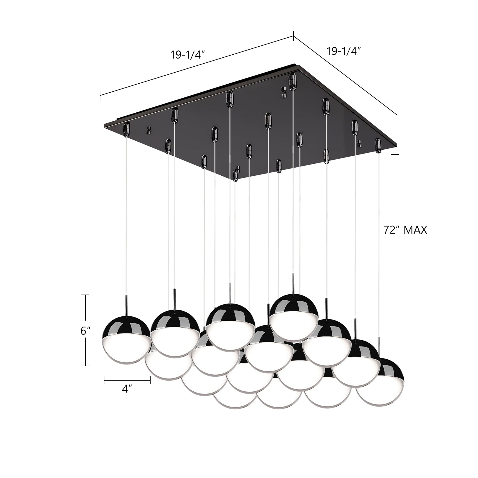 Pluto 20-in Steel Multi Pendant