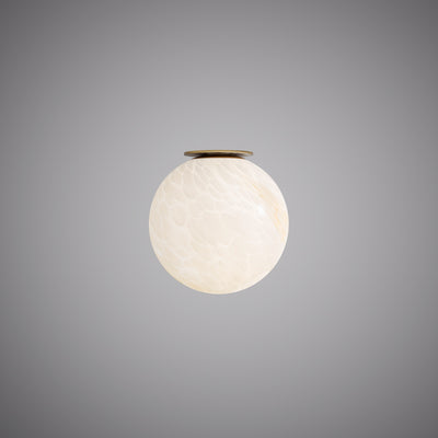 Pearl 7-inch Aged Brass Dimmable Flush Mount Ceiling Light