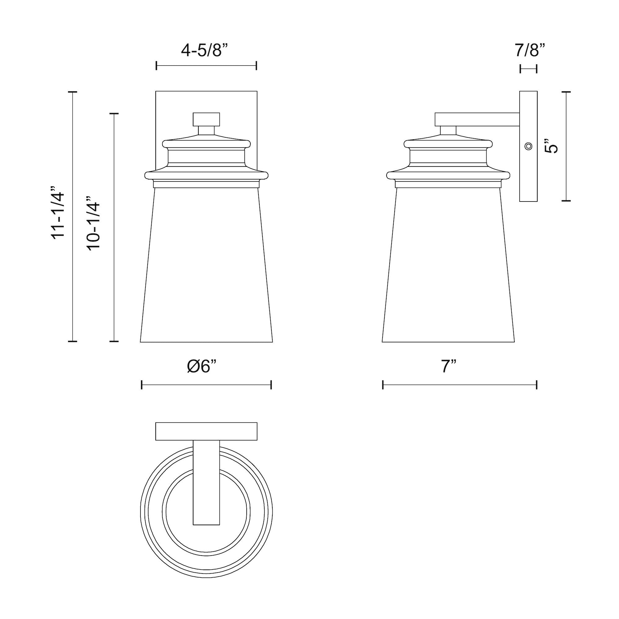Quincy 6-in Steel Outdoor Wall Sconce