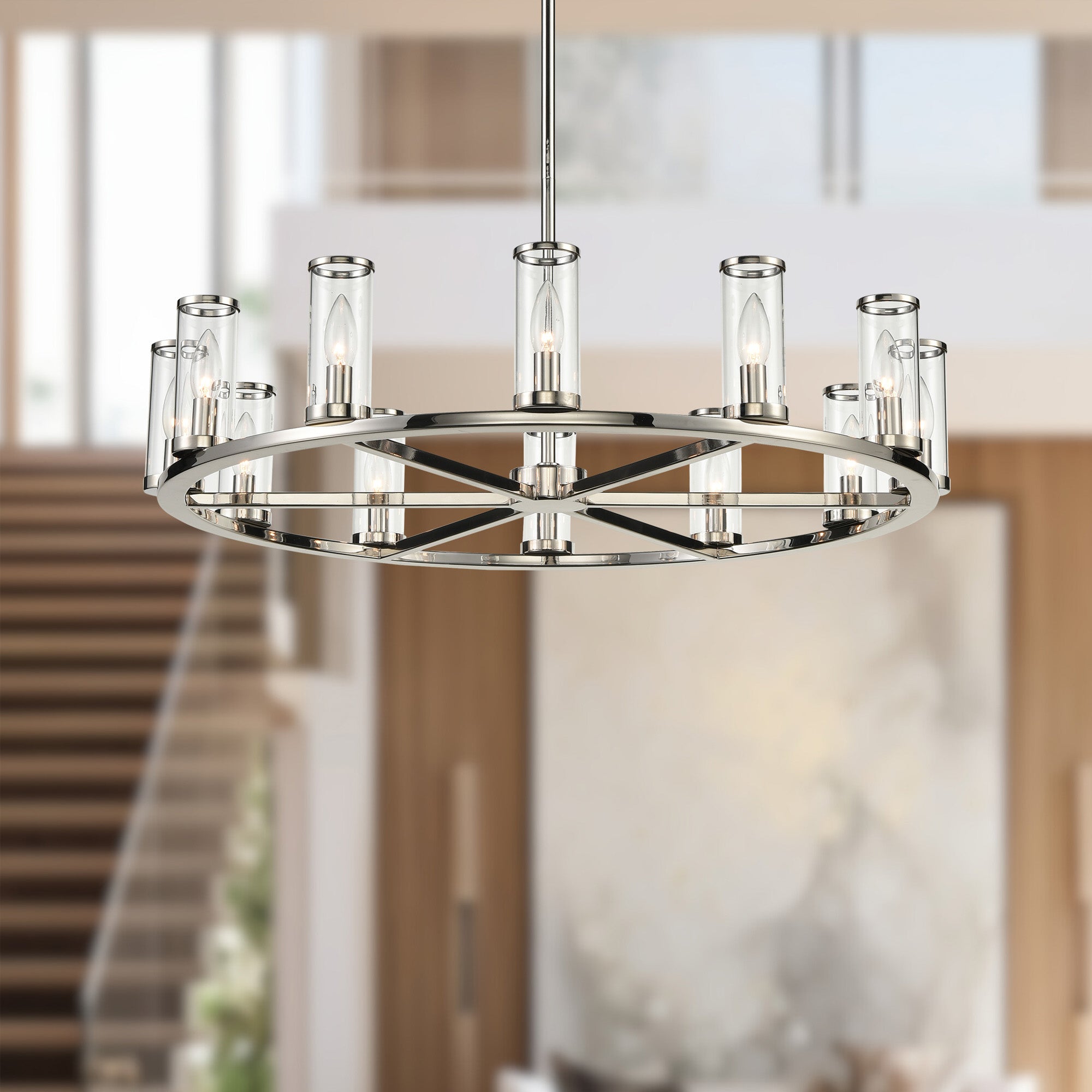 Revolve 33-in Steel Chandelier