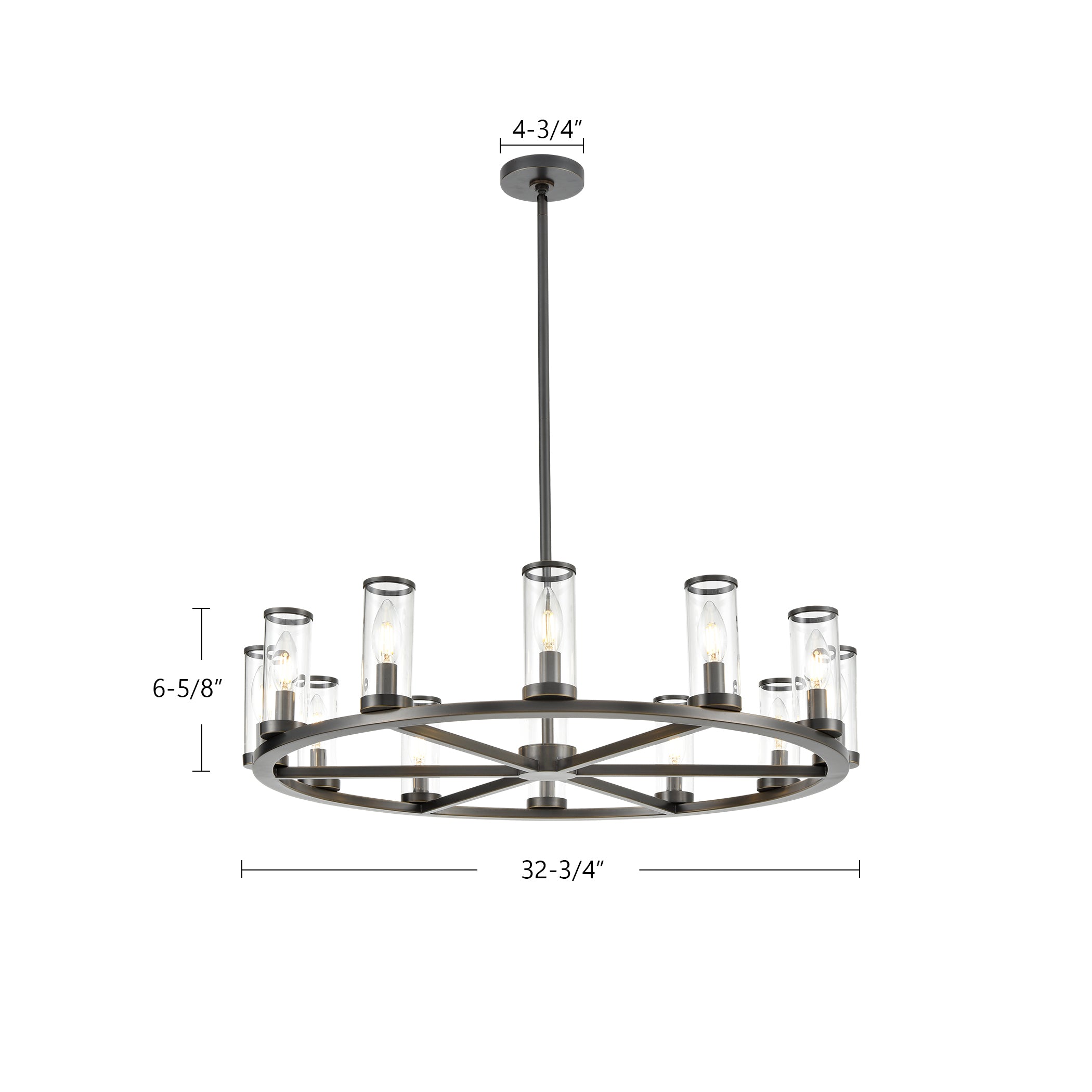 Revolve 33-in Steel Chandelier