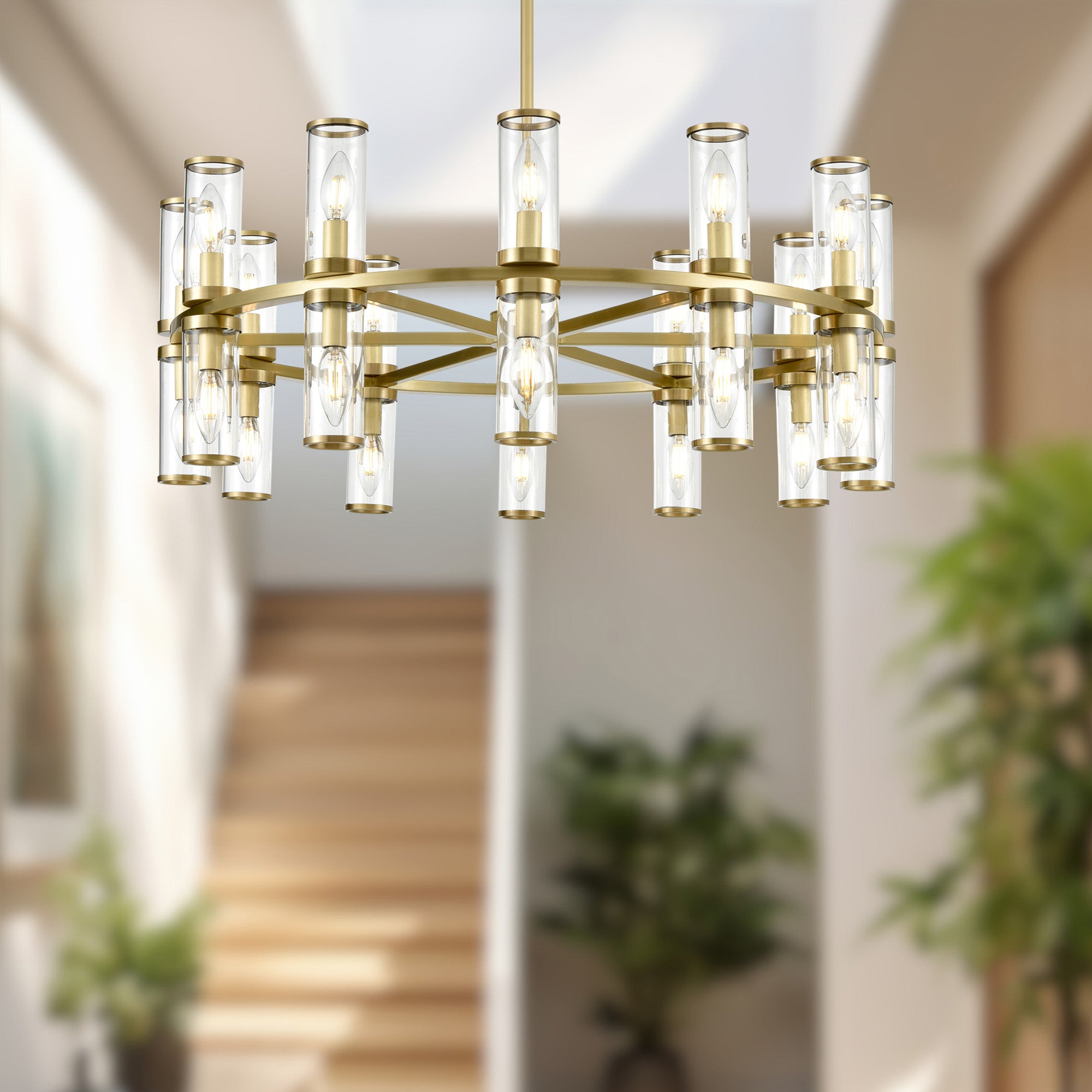Revolve 33-in 24 Lights Steel Chandelier