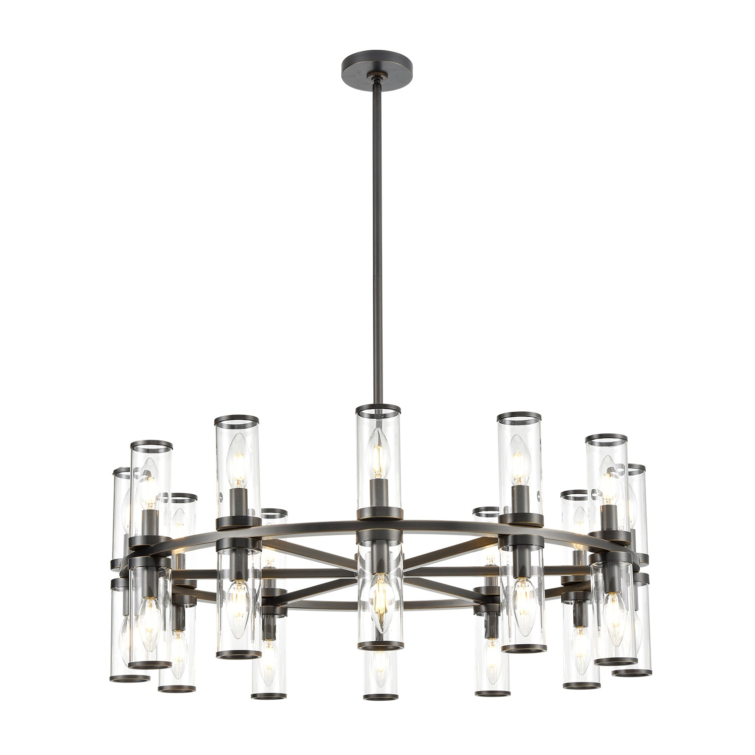 Revolve 33-in 24 Lights Steel Chandelier