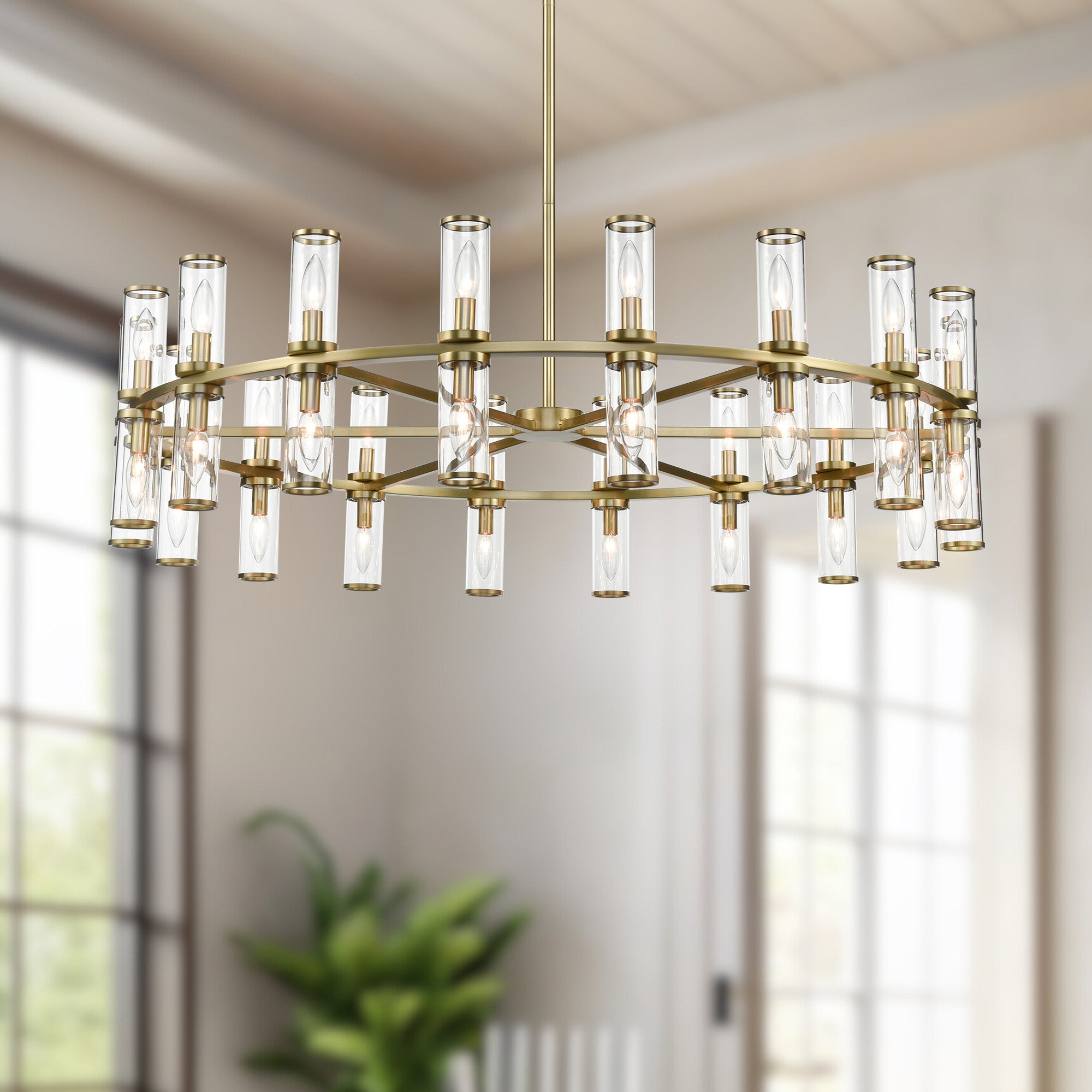 Revolve 48-in 36 Lights Steel Chandelier