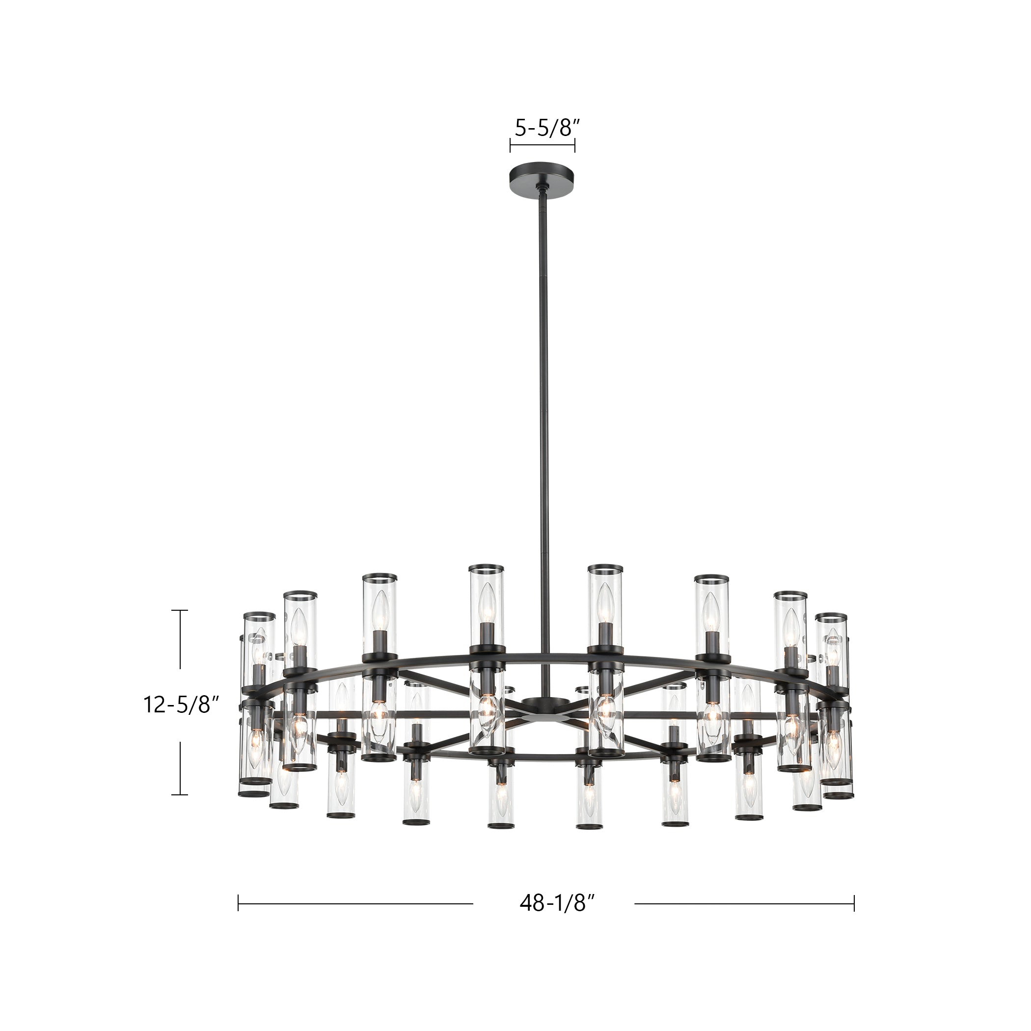 Revolve 48-in 36 Lights Steel Chandelier