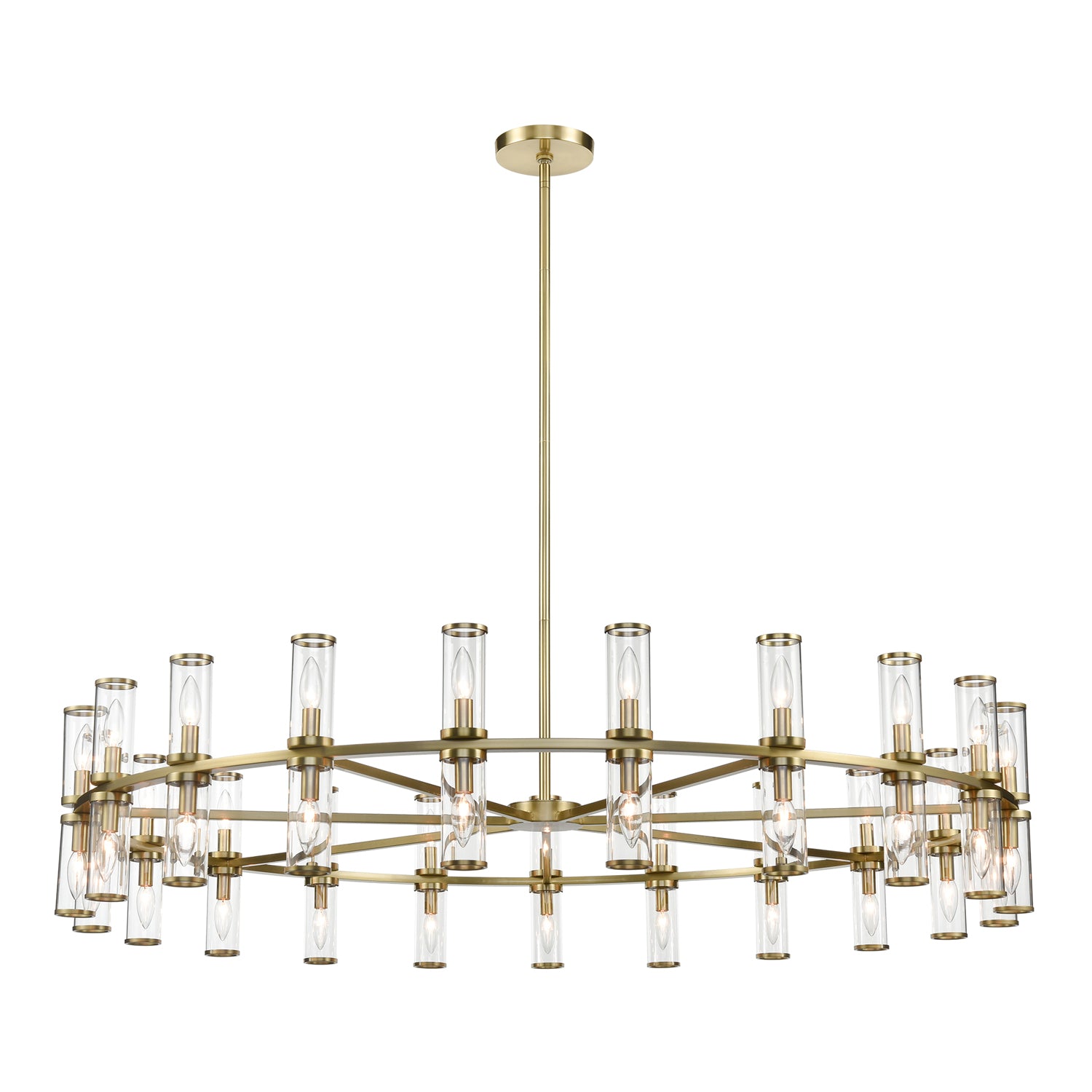 Revolve 61-in 42 Lights Steel Chandelier