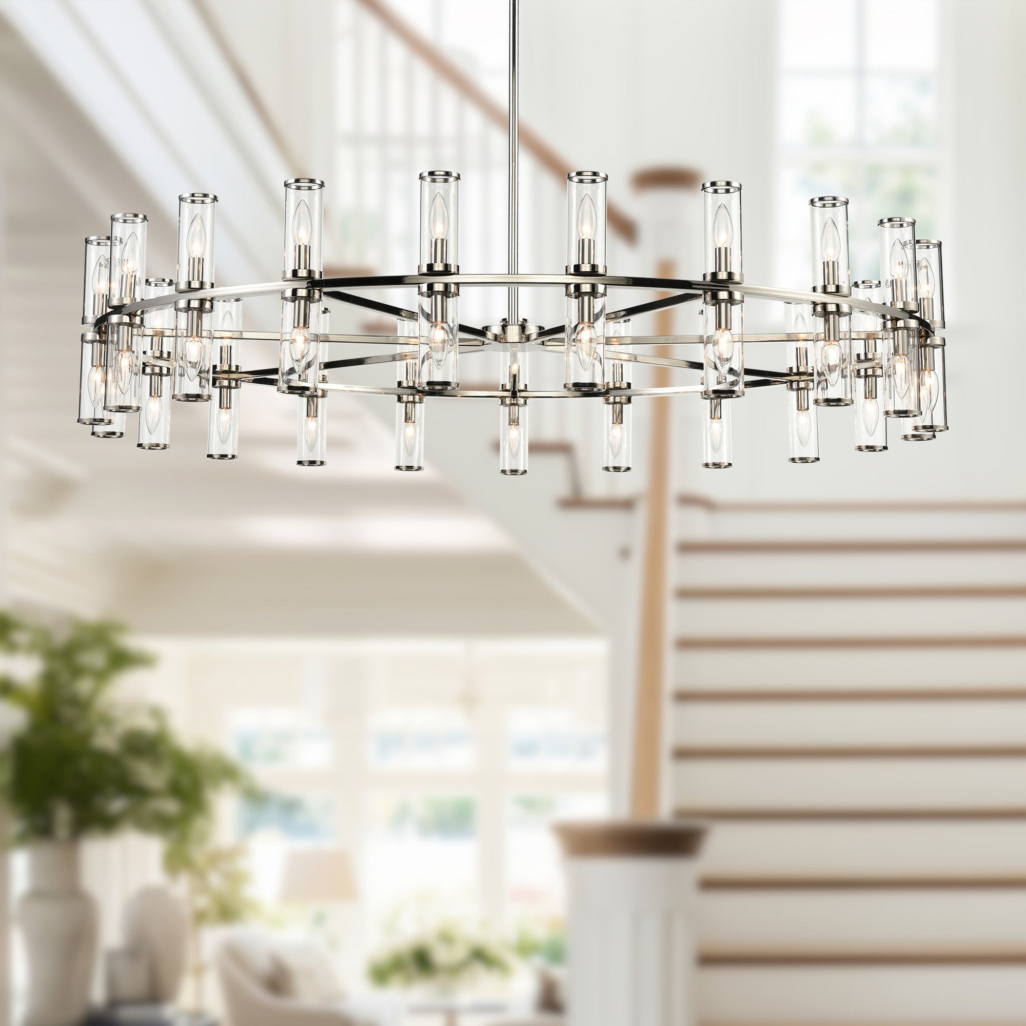 Revolve 61-in 42 Lights Steel Chandelier