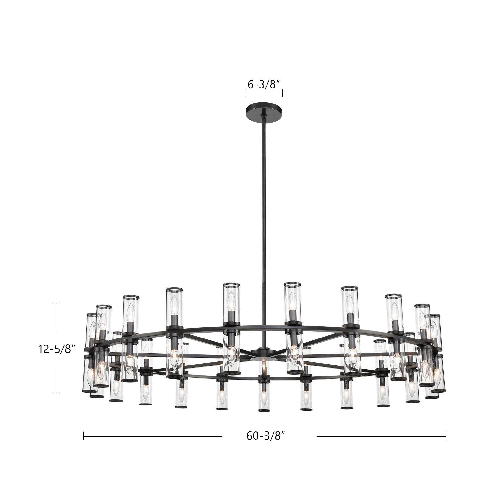 Revolve 61-in 42 Lights Steel Chandelier