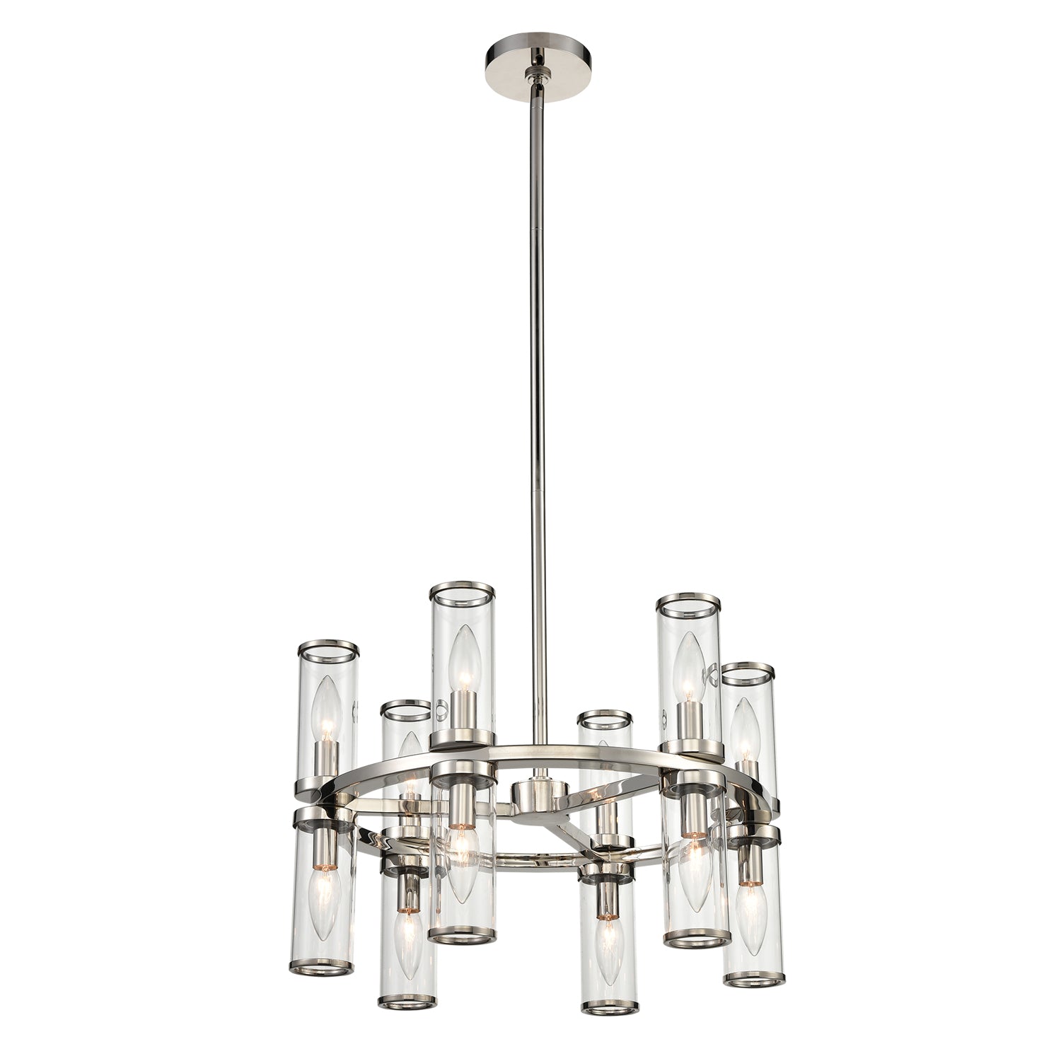 Revolve 19-in 12 Lights Steel Chandelier
