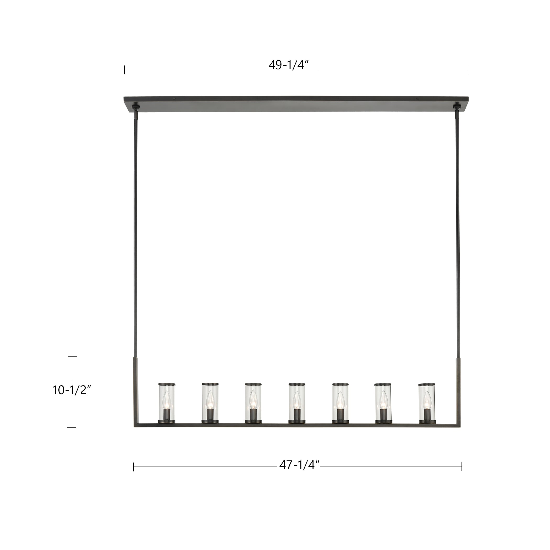 Revolve Clear 7 Lights Linear Pendant