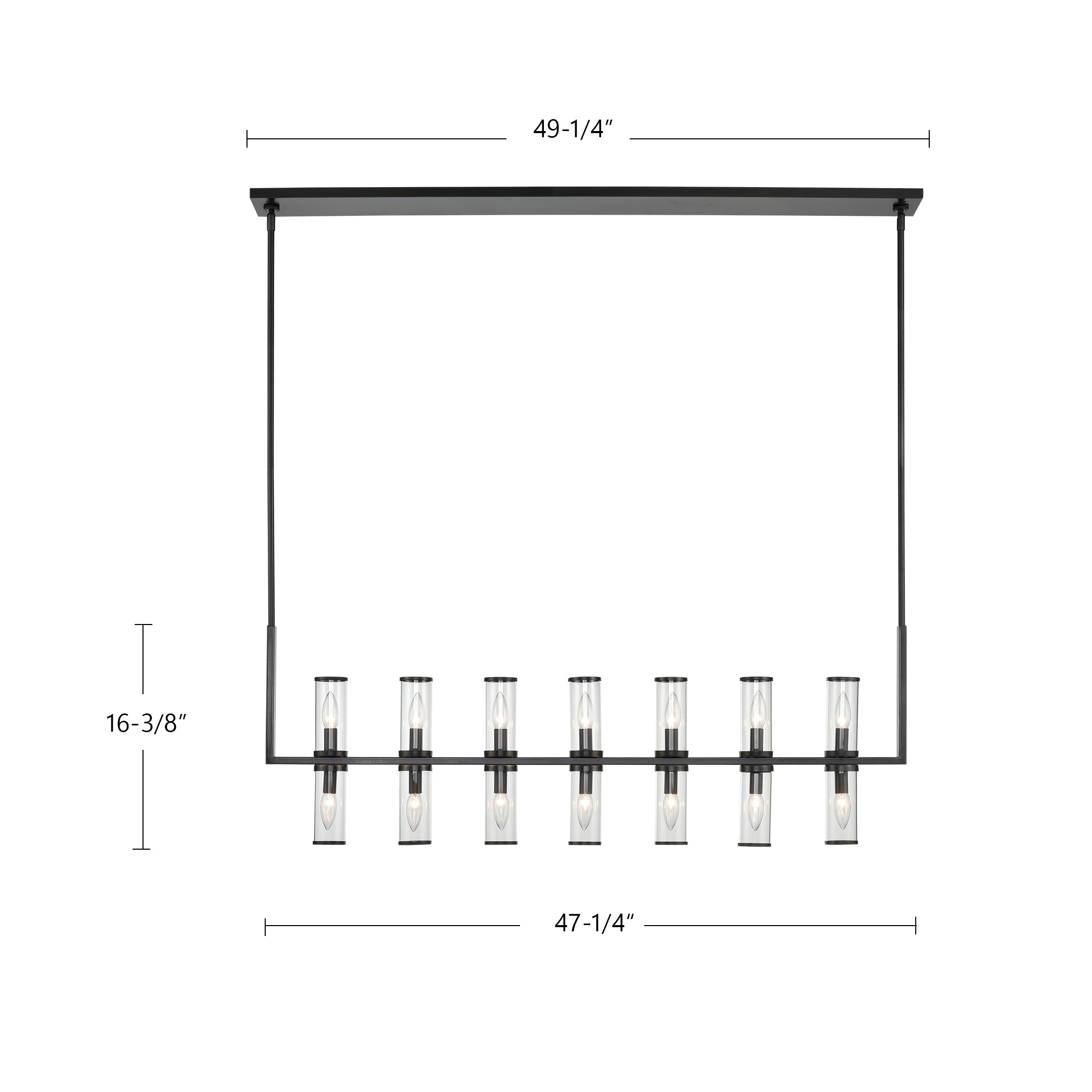 Revolve Clear 14 Lights Linear Pendant