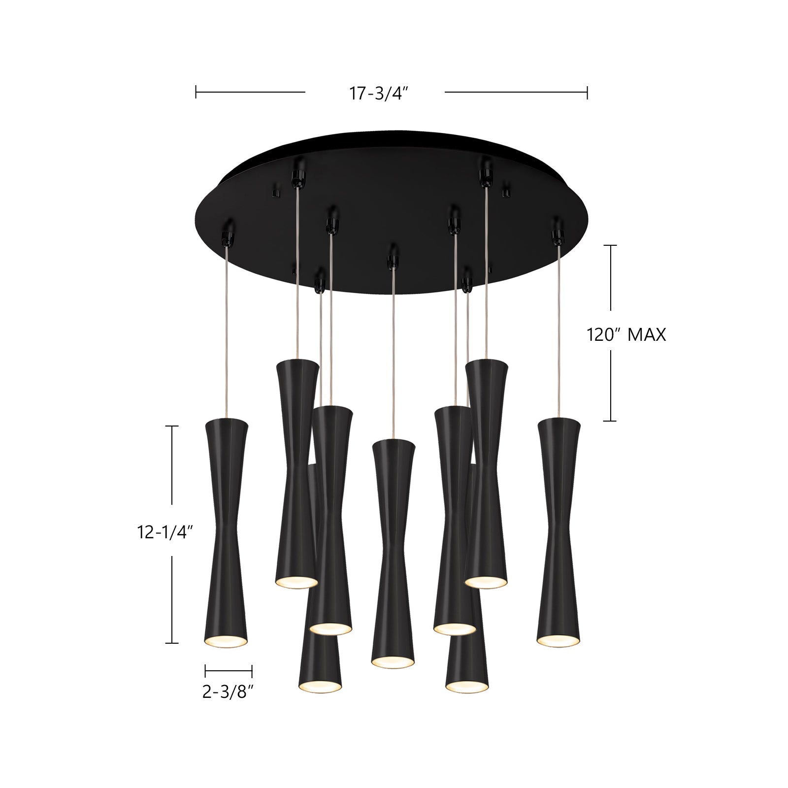 Robson 18-in Steel Multi Pendant