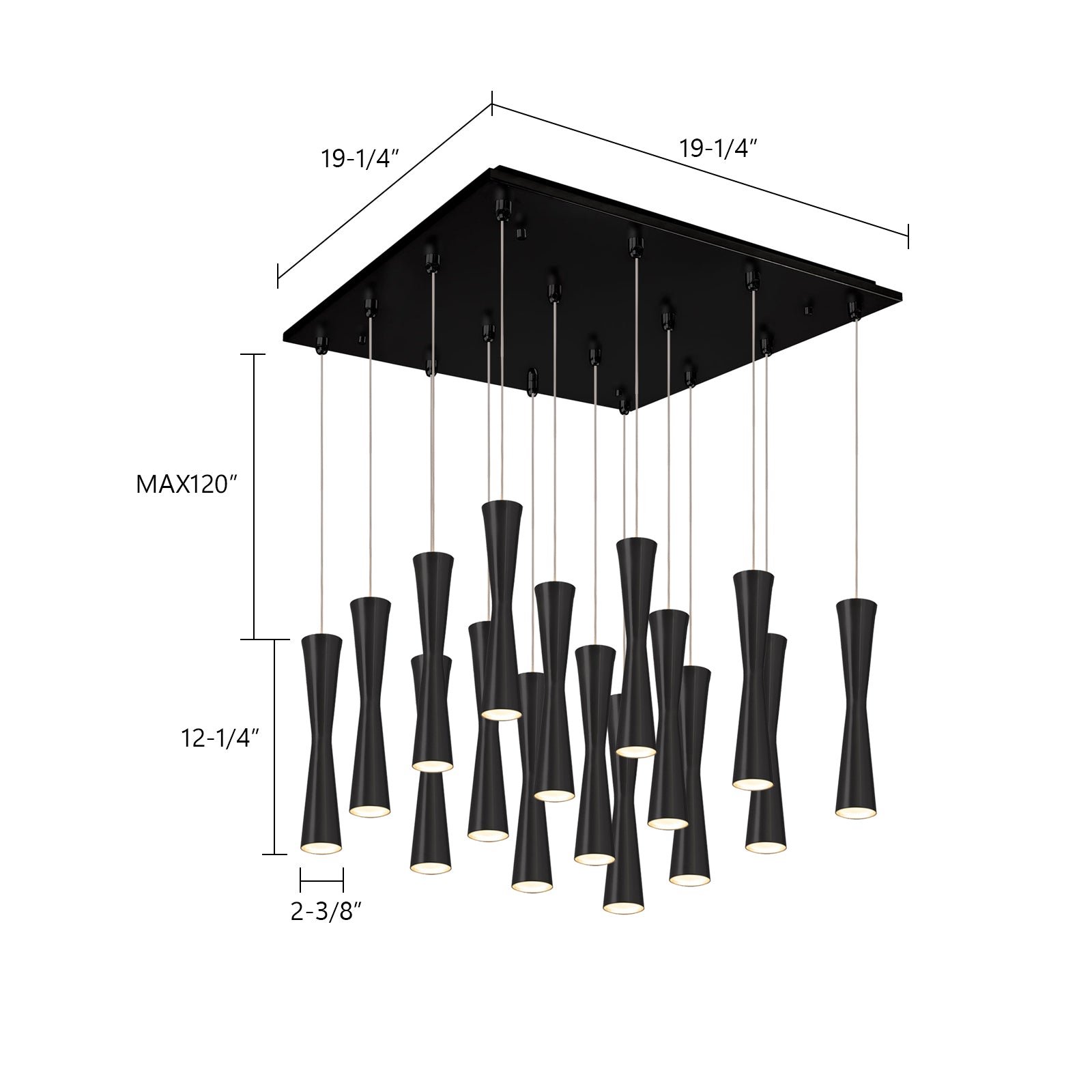 Robson 16 Head Steel Multi Pendant
