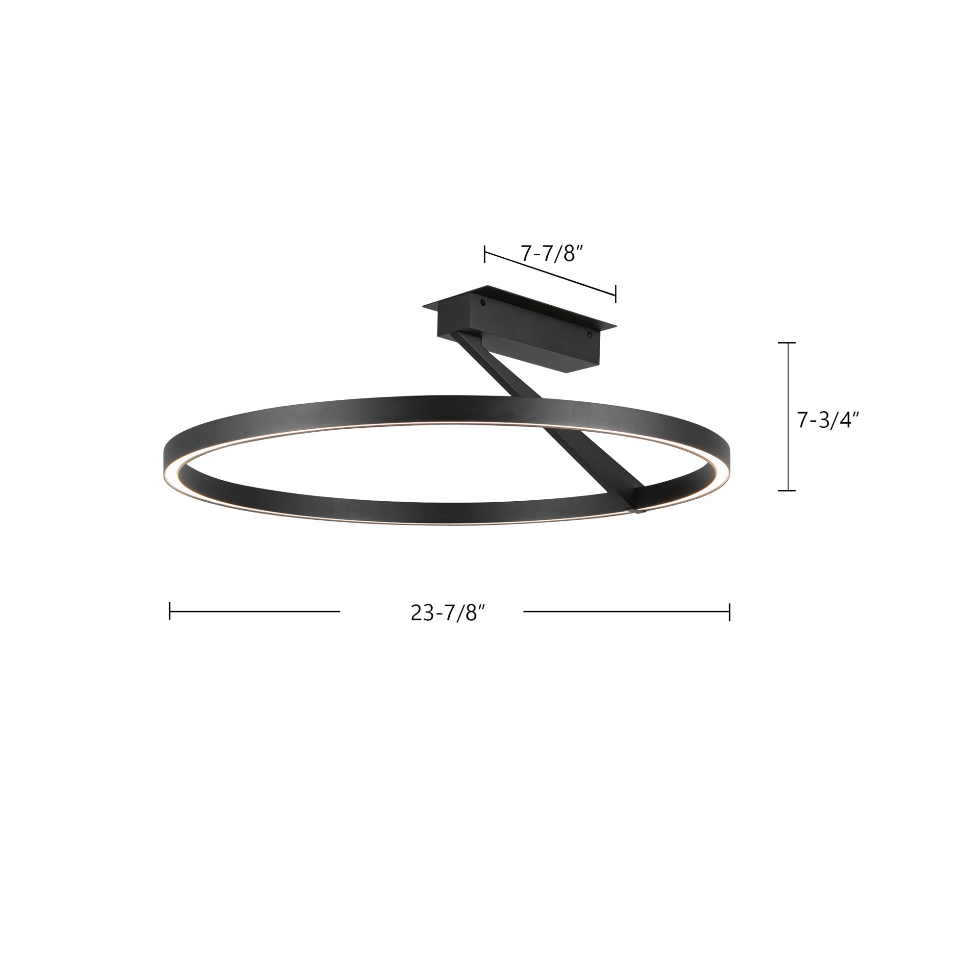 Roda 24-in Aluminum Semi-Flush Mount