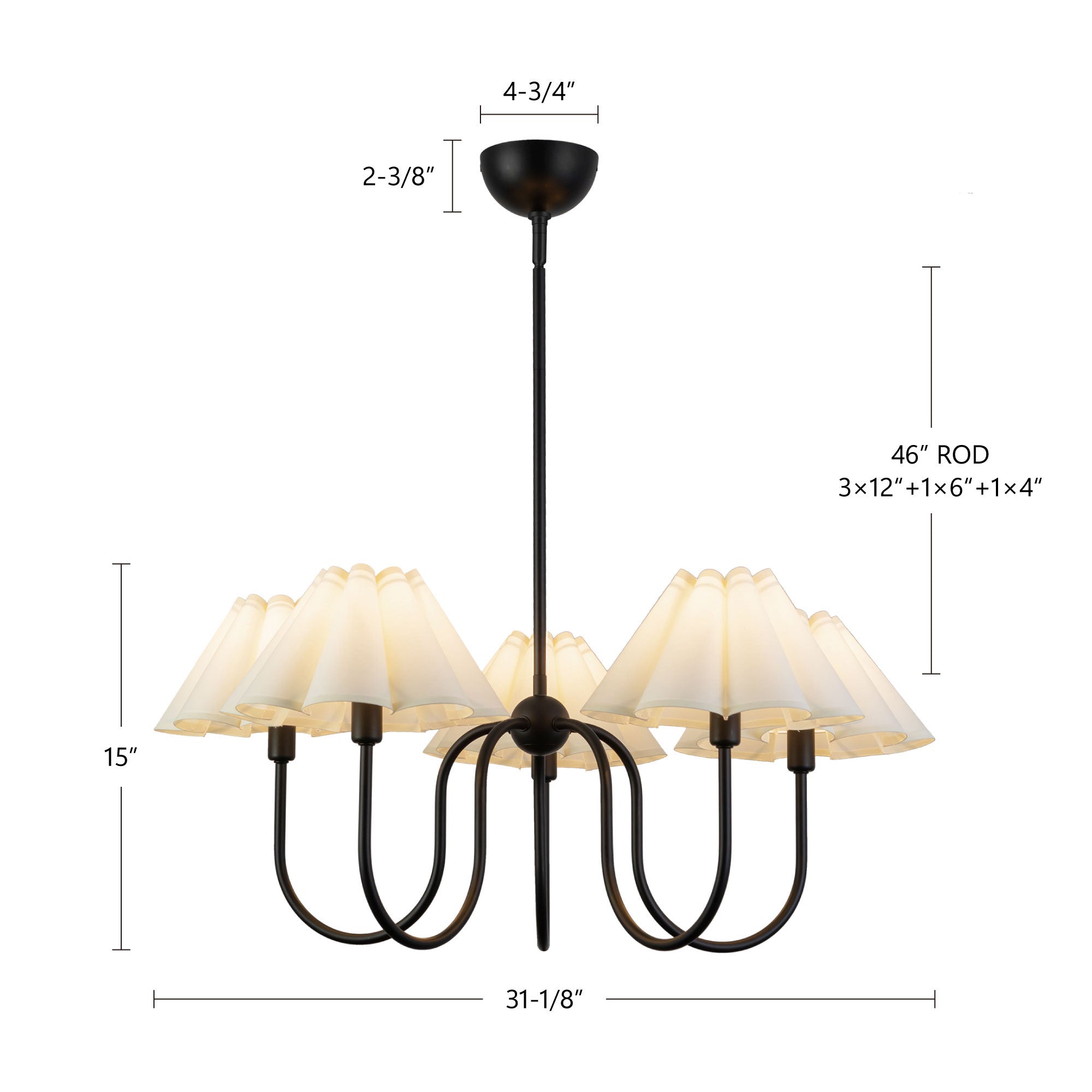Rosemary 31-in Steel Chandelier