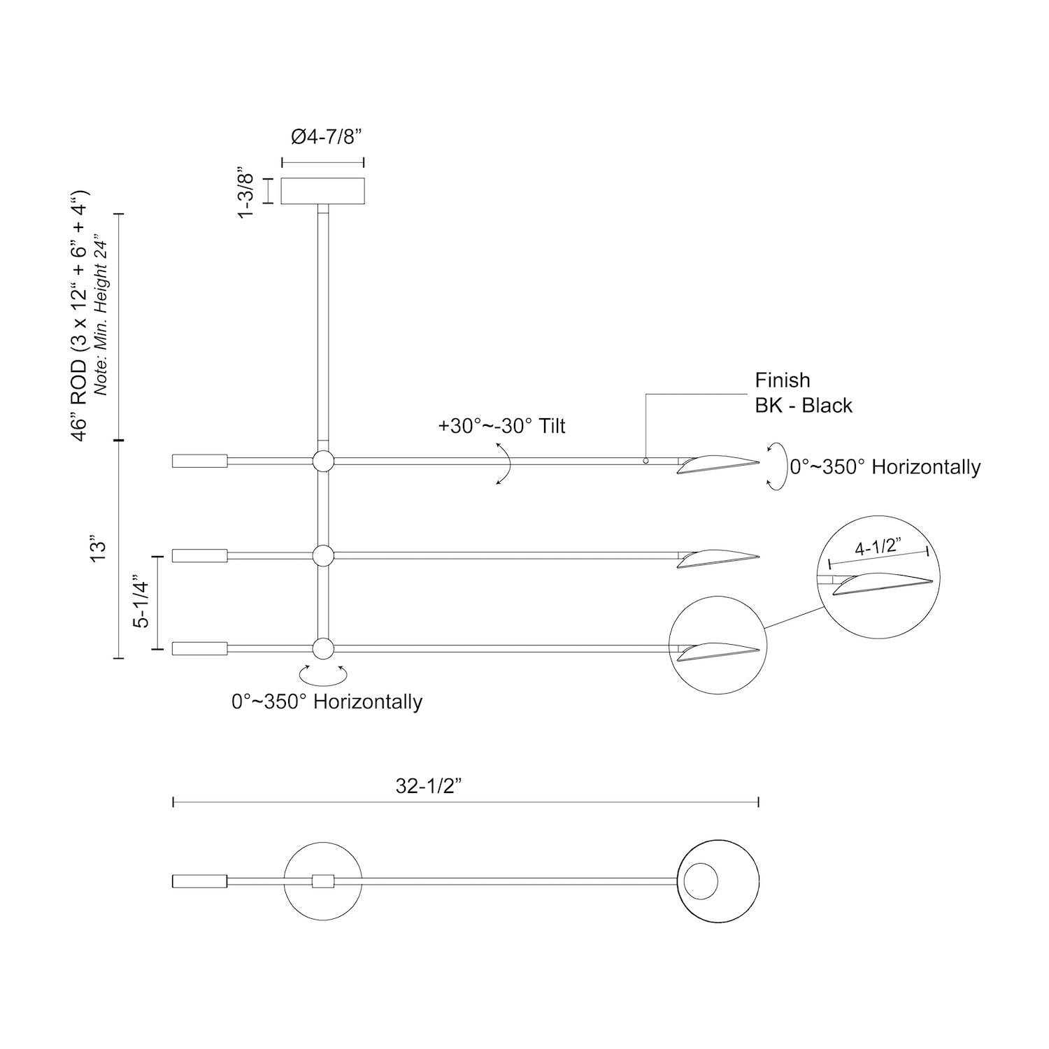 Rotaire 32-in Aluminum Chandelier