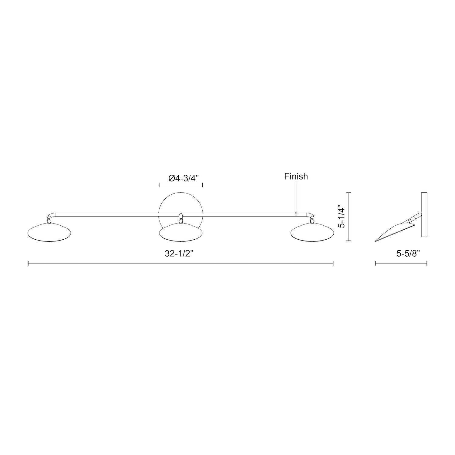 Rotaire 33-in Aluminum Vanity Light