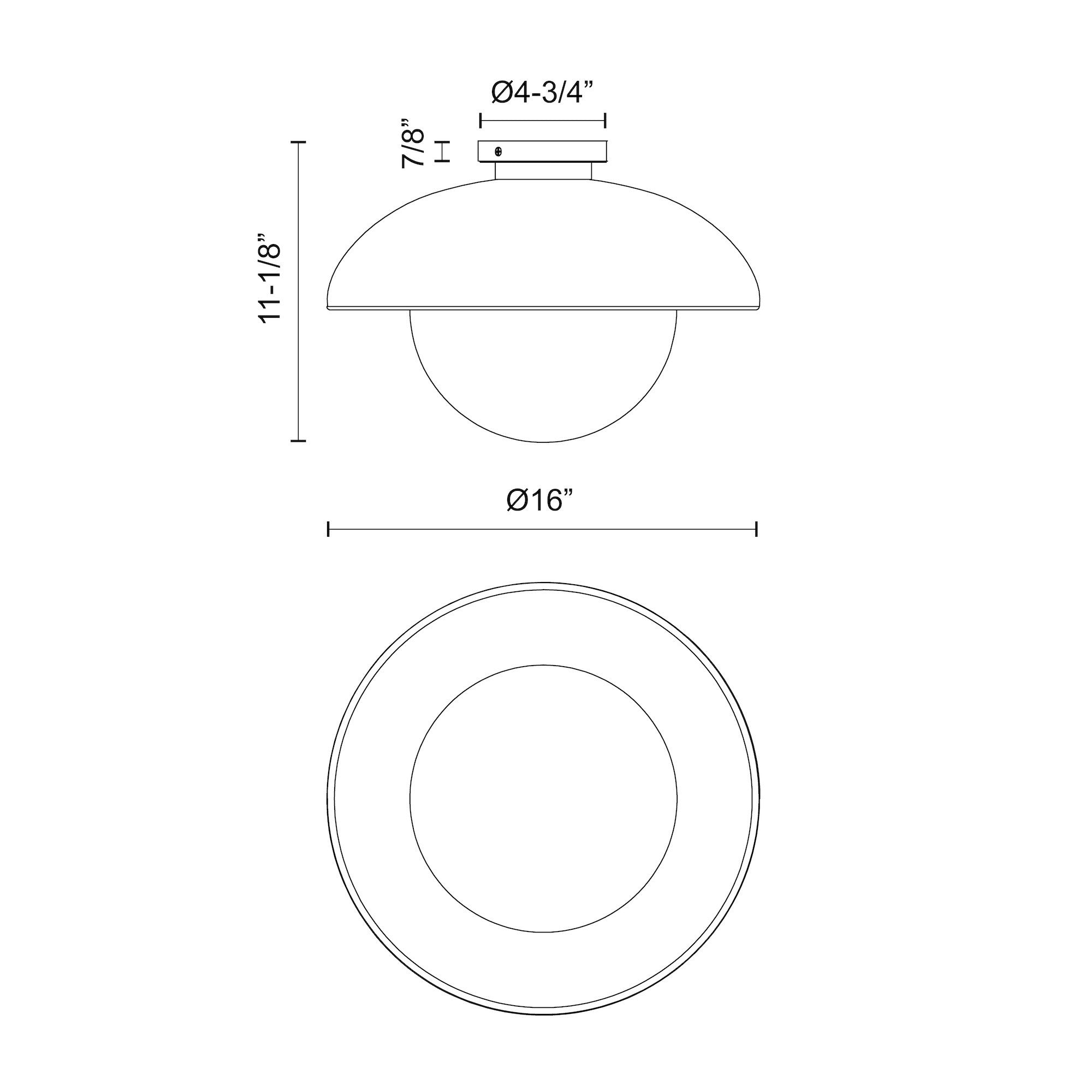 Rubio 16-in Steel Flush Mount