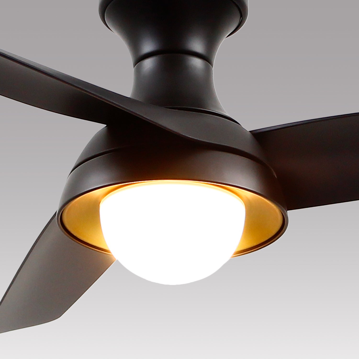 Rubio-H 54-in Matte Black Reversible DC LED Ceiling Fan